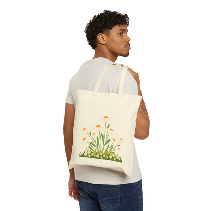 Cotton Canvas Tote Bag Daisy - JennyCool