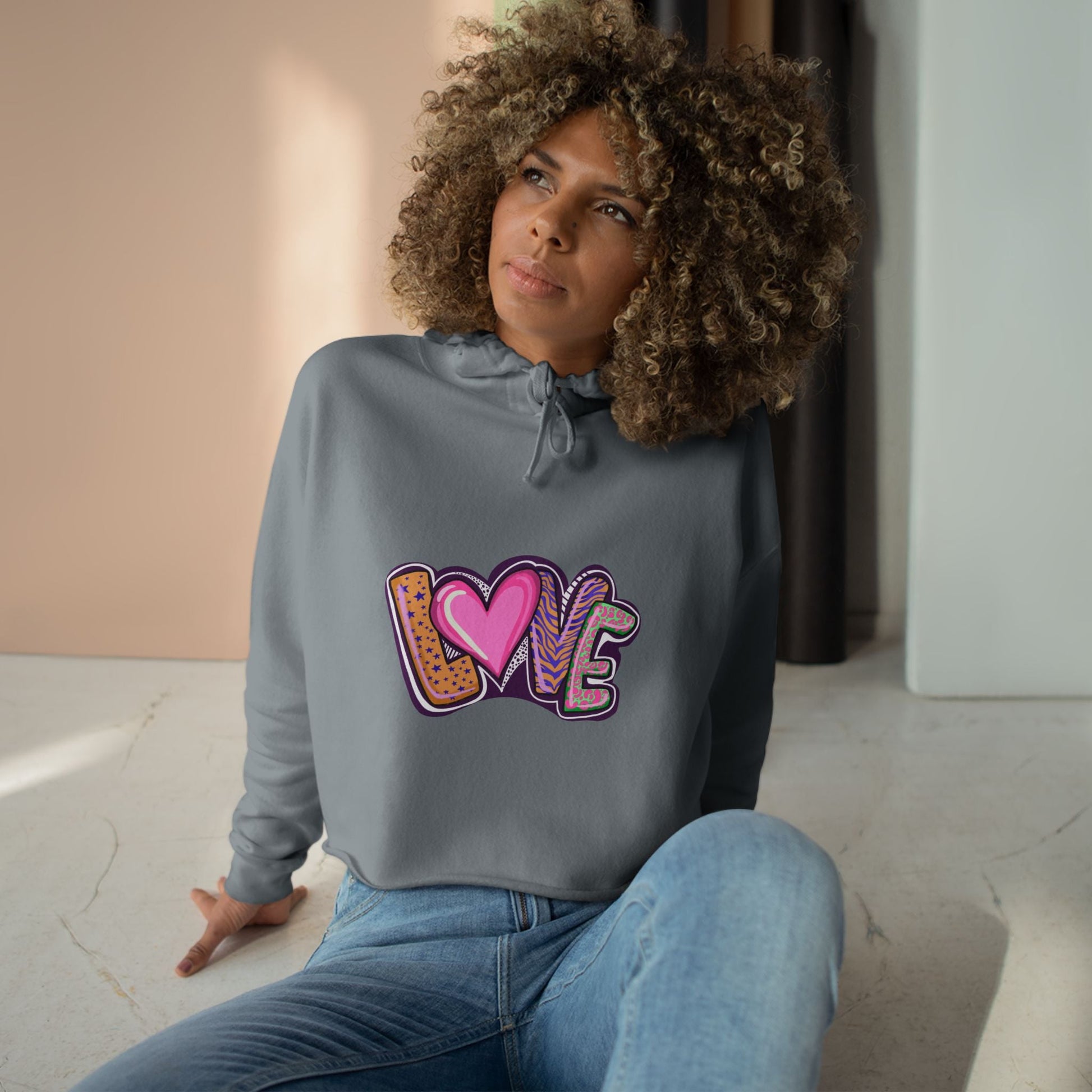 Crop Hoodie Love - Show your Love with Hoodies - JennyCool