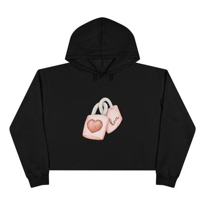 Crop Hoodie - Valentine's Day Gift for Her - Key of My Heart - JennyCool