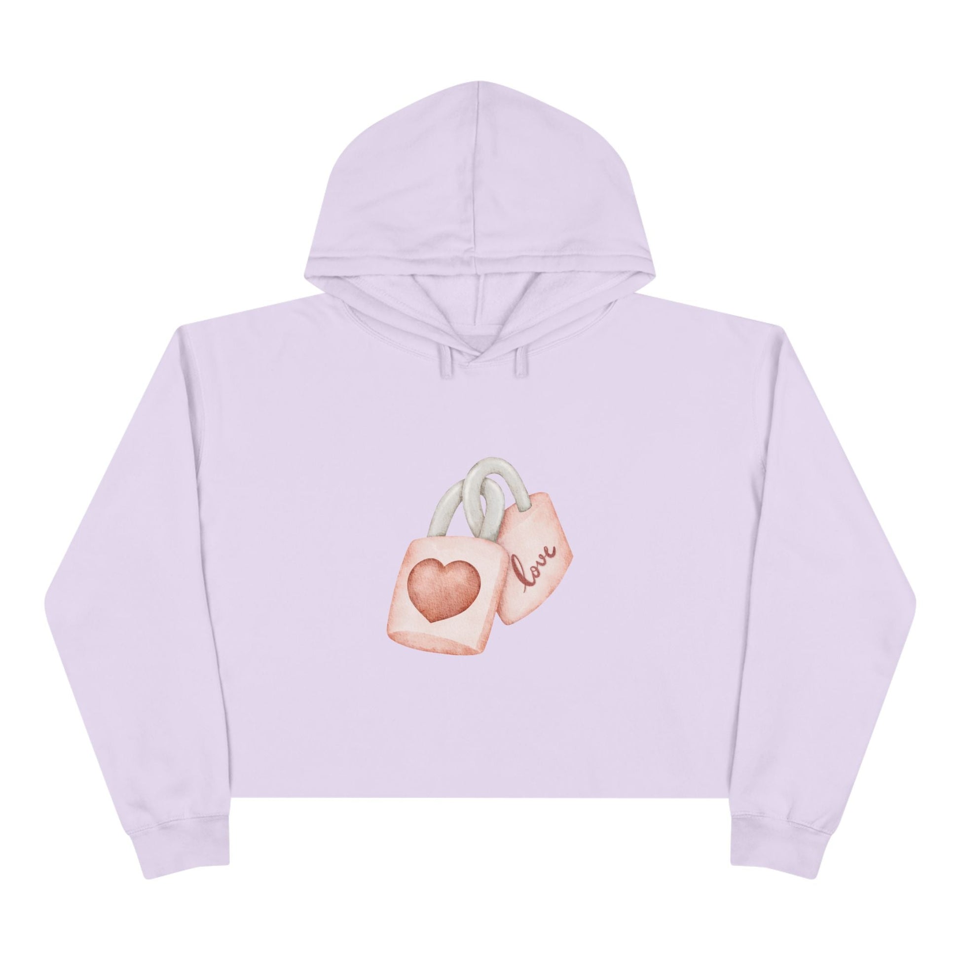 Crop Hoodie - Valentine's Day Gift for Her - Key of My Heart - JennyCool