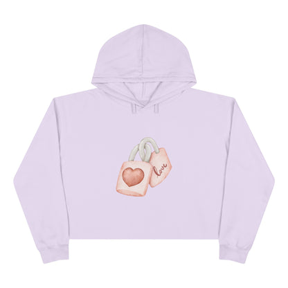 Crop Hoodie - Valentine's Day Gift for Her - Key of My Heart - JennyCool
