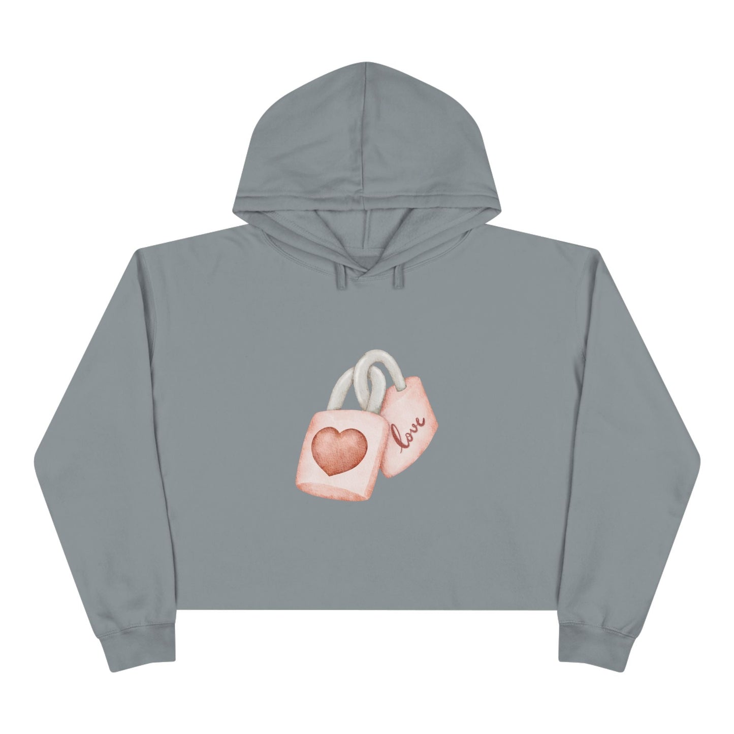 Crop Hoodie - Valentine's Day Gift for Her - Key of My Heart - JennyCool