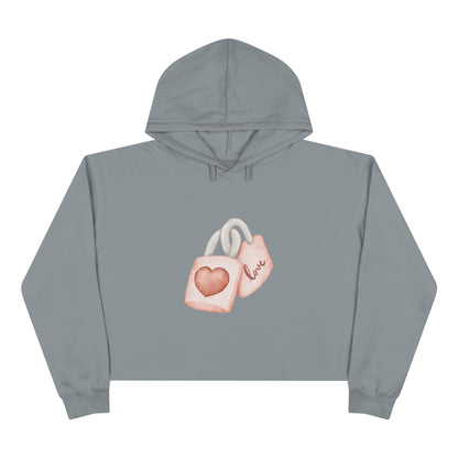 Crop Hoodie - Valentine's Day Gift for Her - Key of My Heart - JennyCool