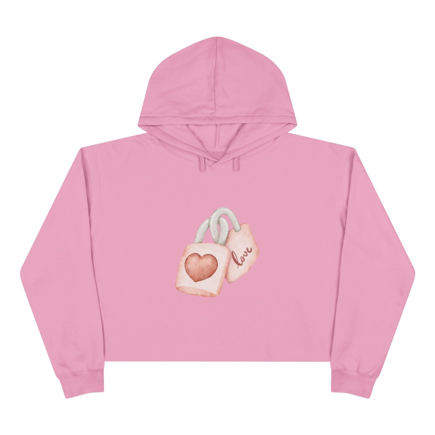 Crop Hoodie - Valentine's Day Gift for Her - Key of My Heart - JennyCool