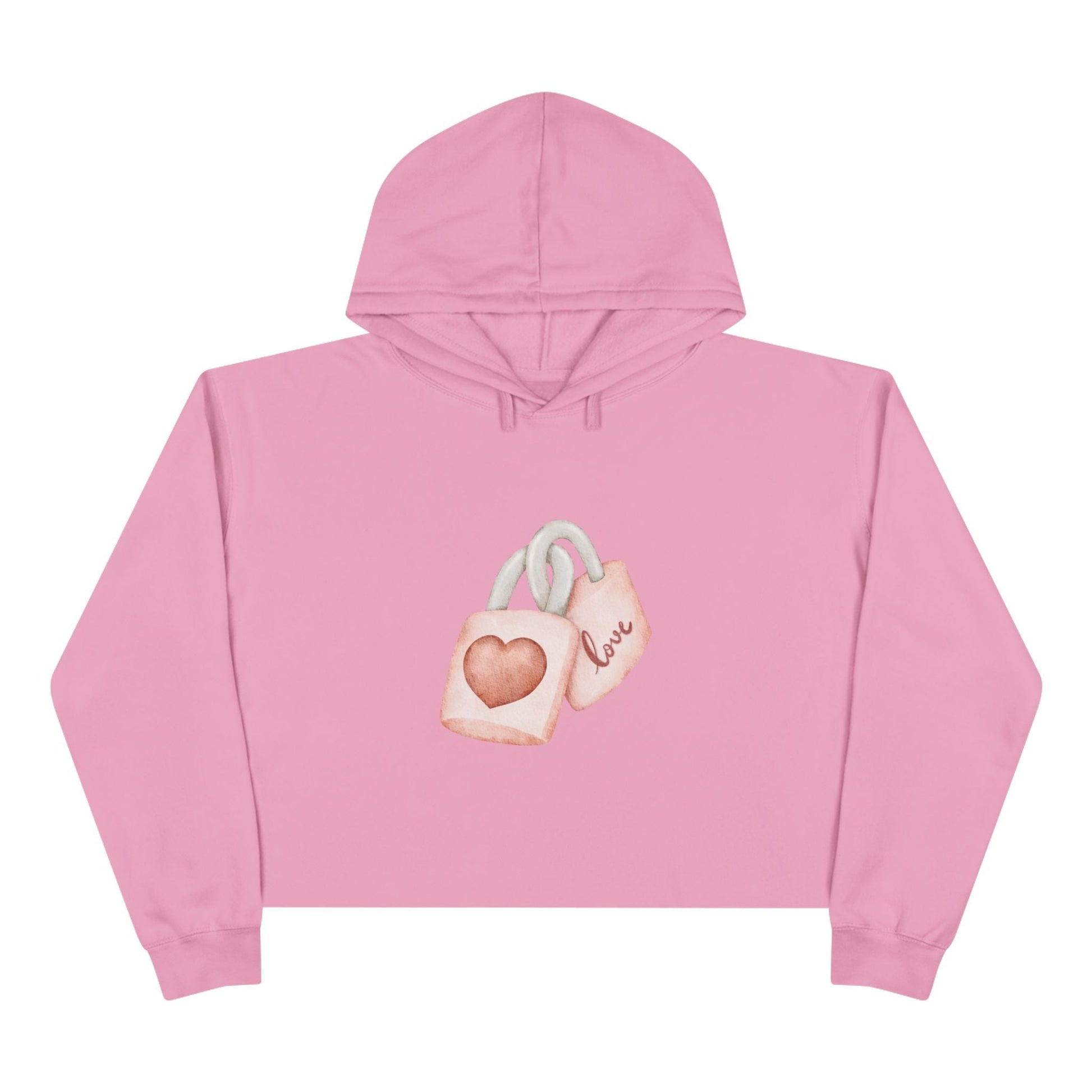 Crop Hoodie - Valentine's Day Gift for Her - Key of My Heart - JennyCool