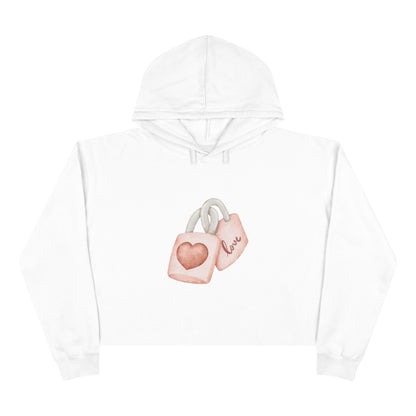Crop Hoodie - Valentine's Day Gift for Her - Key of My Heart - JennyCool