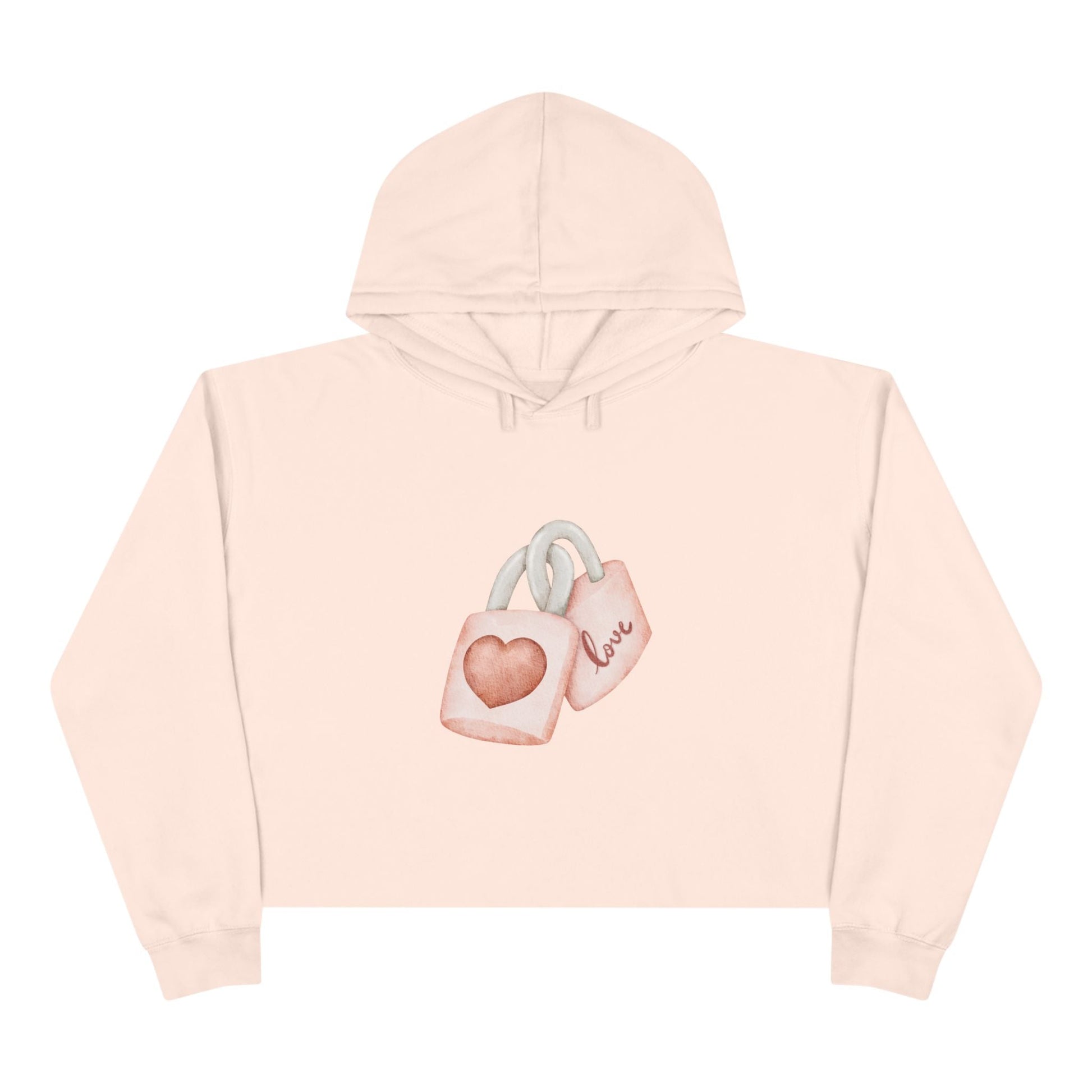 Crop Hoodie - Valentine's Day Gift for Her - Key of My Heart - JennyCool