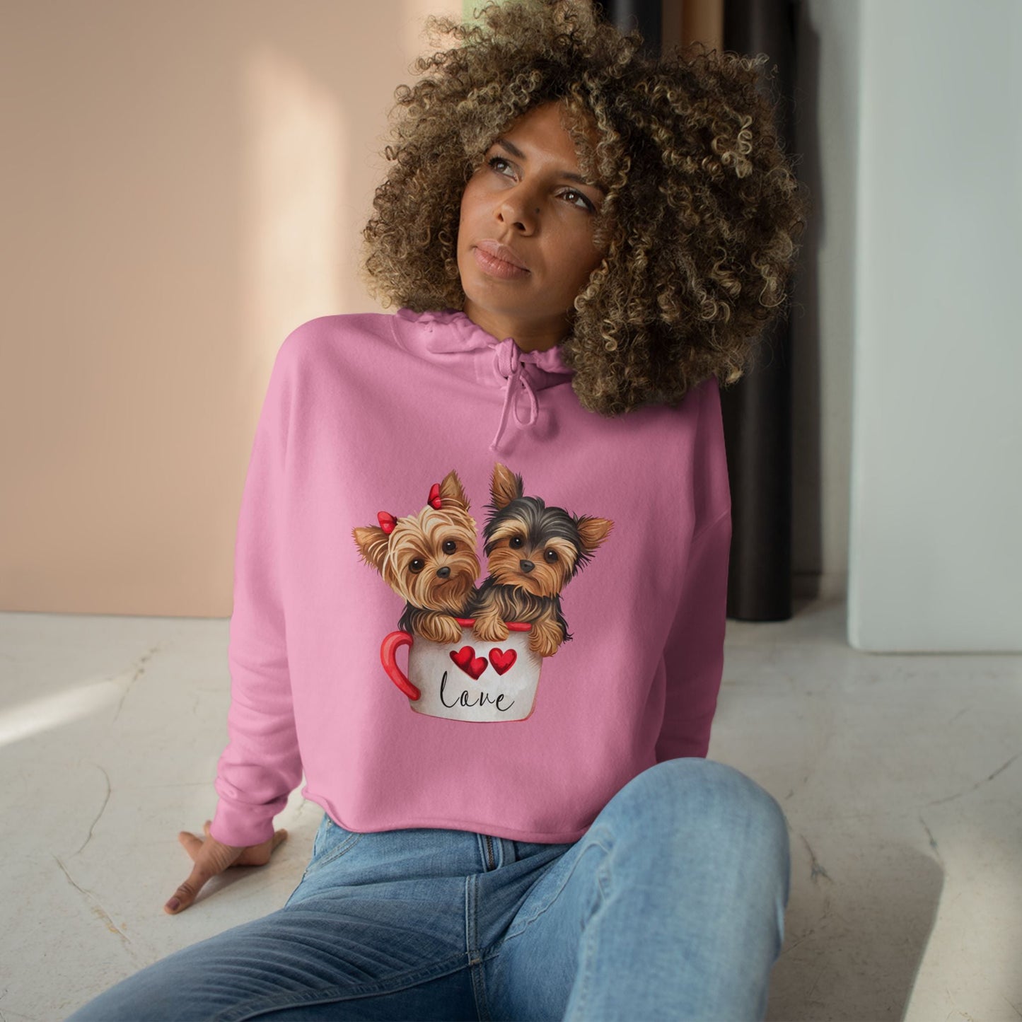 Cute Dog Crop Hoodie Sweatshirt - JennyCool