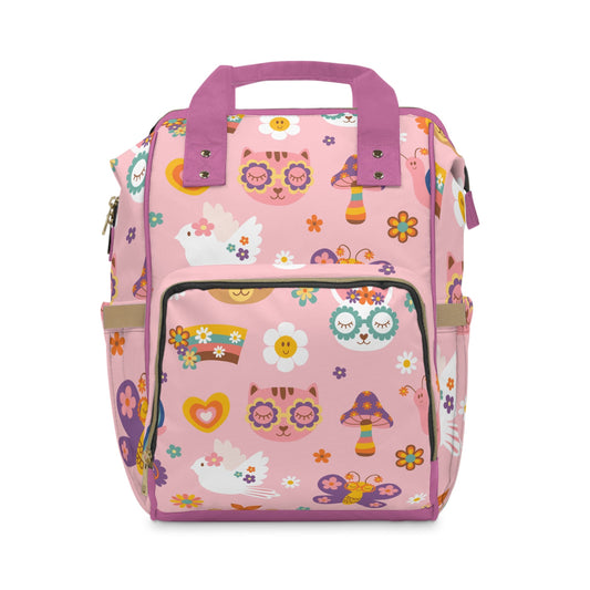 Cute Floral Animal Diaper Bag Backpack – Colorful Baby Changing Bag with Spacious Multi - Pocket Design - JennyCool