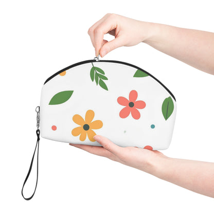 Cute Floral Makeup Bag – Colorful Flower Cosmetic Pouch, Faux Leather Travel Makeup Organizer - JennyCool