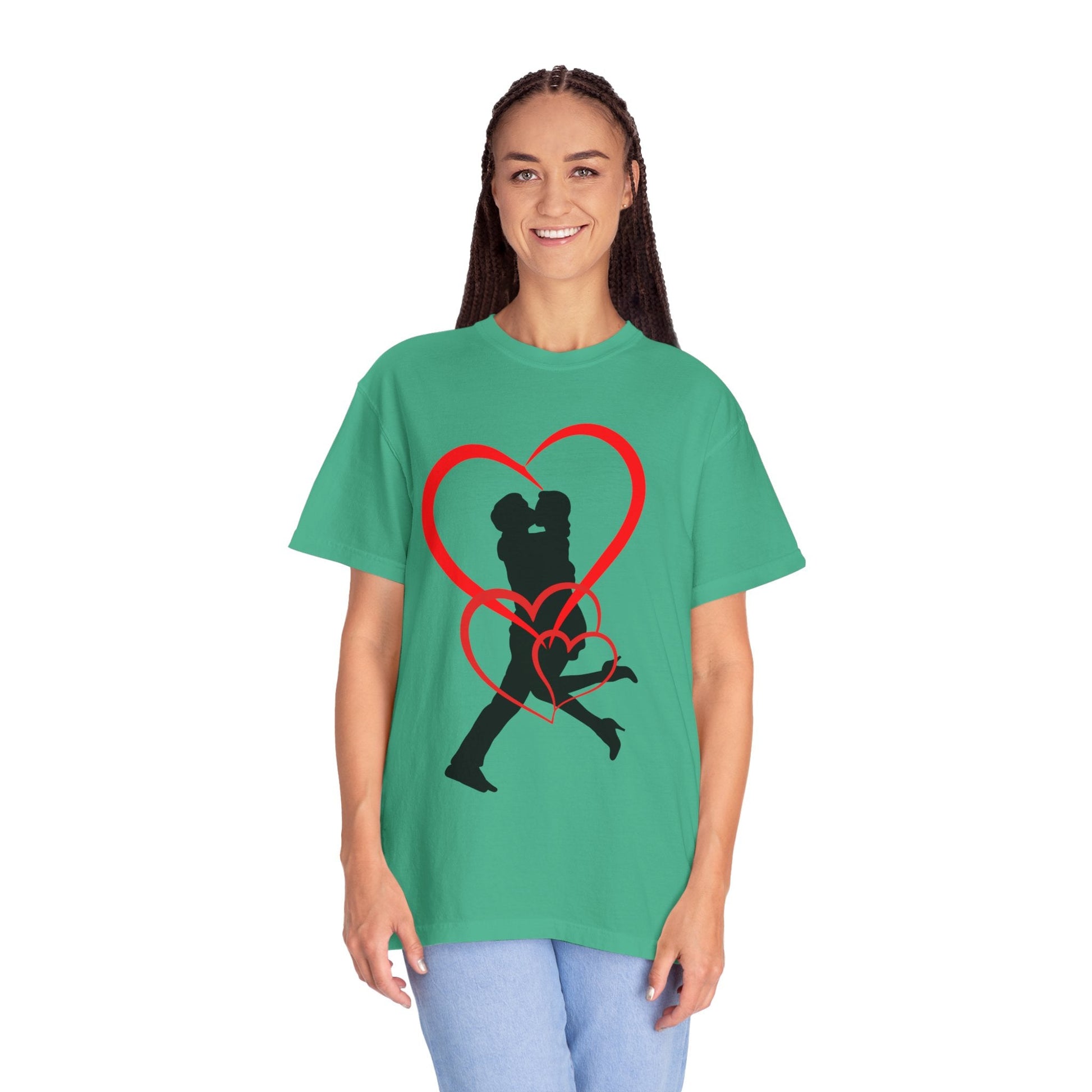 Dance Couple Heart Print UNISEX T-shirt - Gift for Her - JennyCool