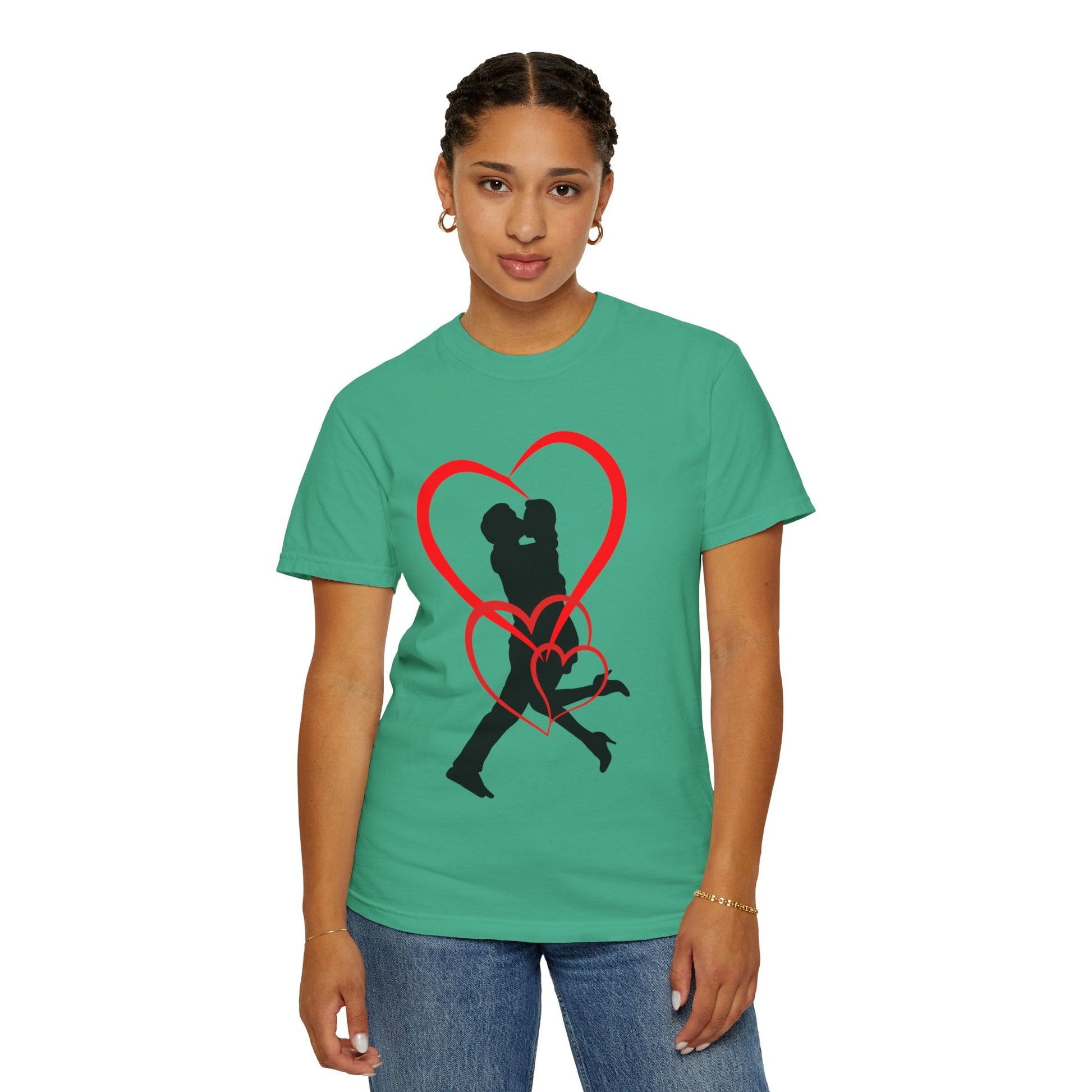 Dance Couple Heart Print UNISEX T-shirt - Gift for Her - JennyCool