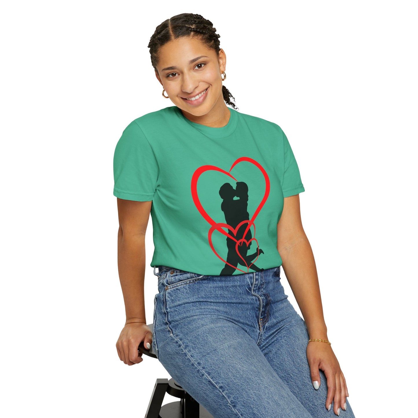 Dance Couple Heart Print UNISEX T-shirt - Gift for Her - JennyCool