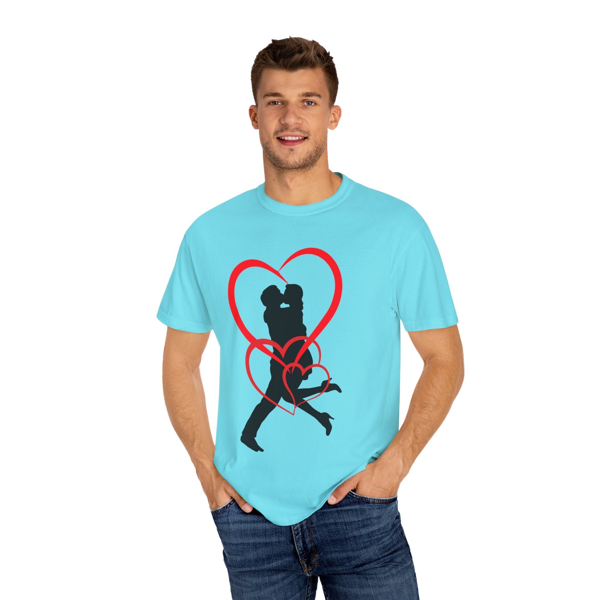 Dance Couple Heart Print UNISEX T-shirt - Gift for Her - JennyCool