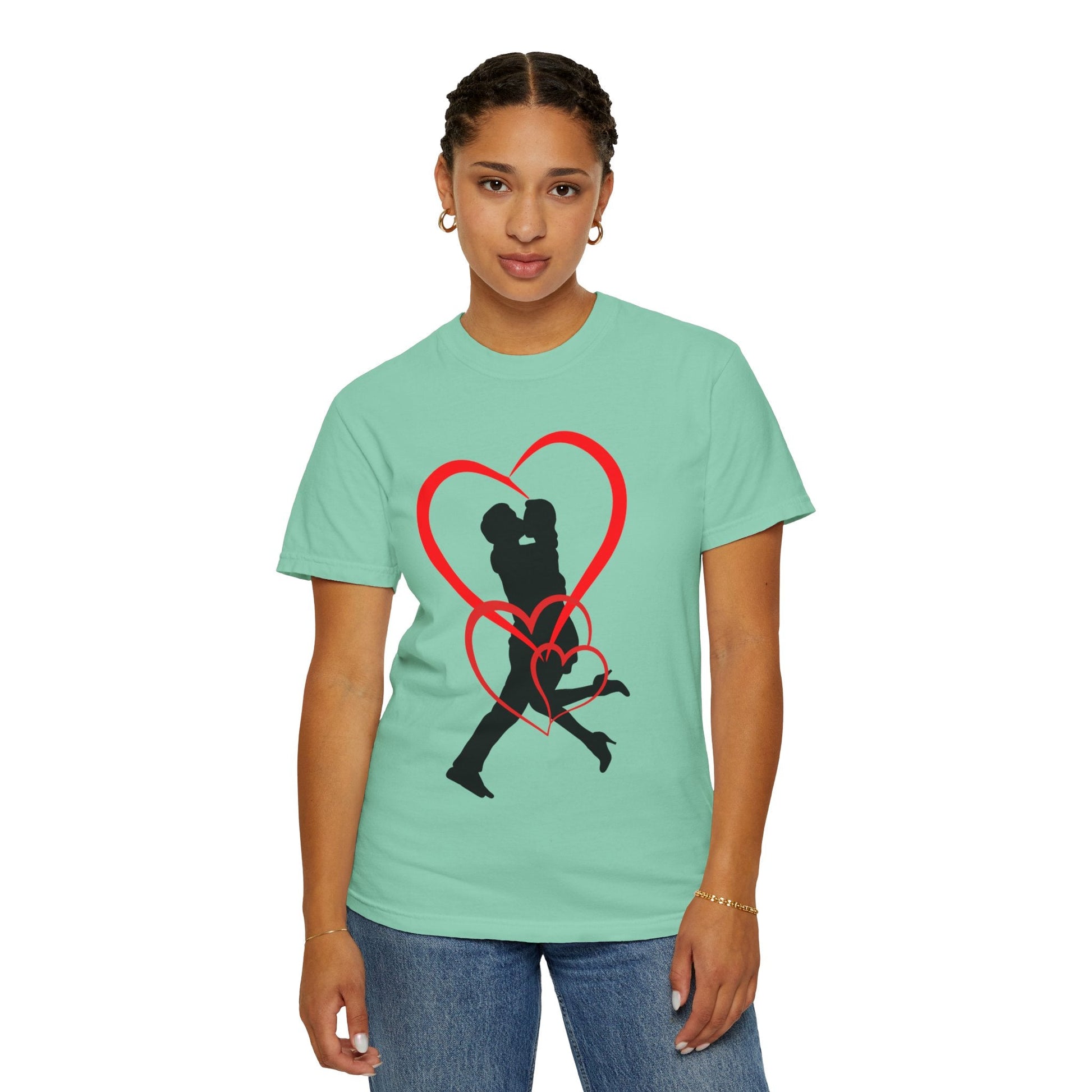 Dance Couple Heart Print UNISEX T-shirt - Gift for Her - JennyCool