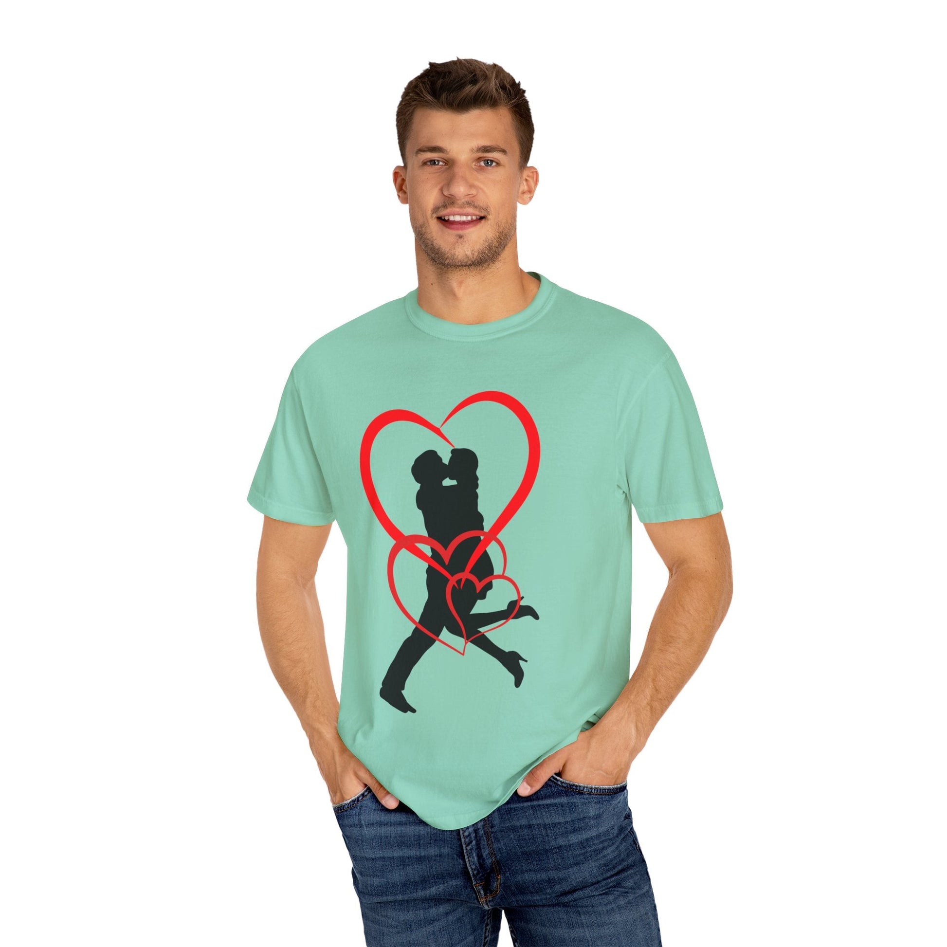 Dance Couple Heart Print UNISEX T-shirt - Gift for Her - JennyCool