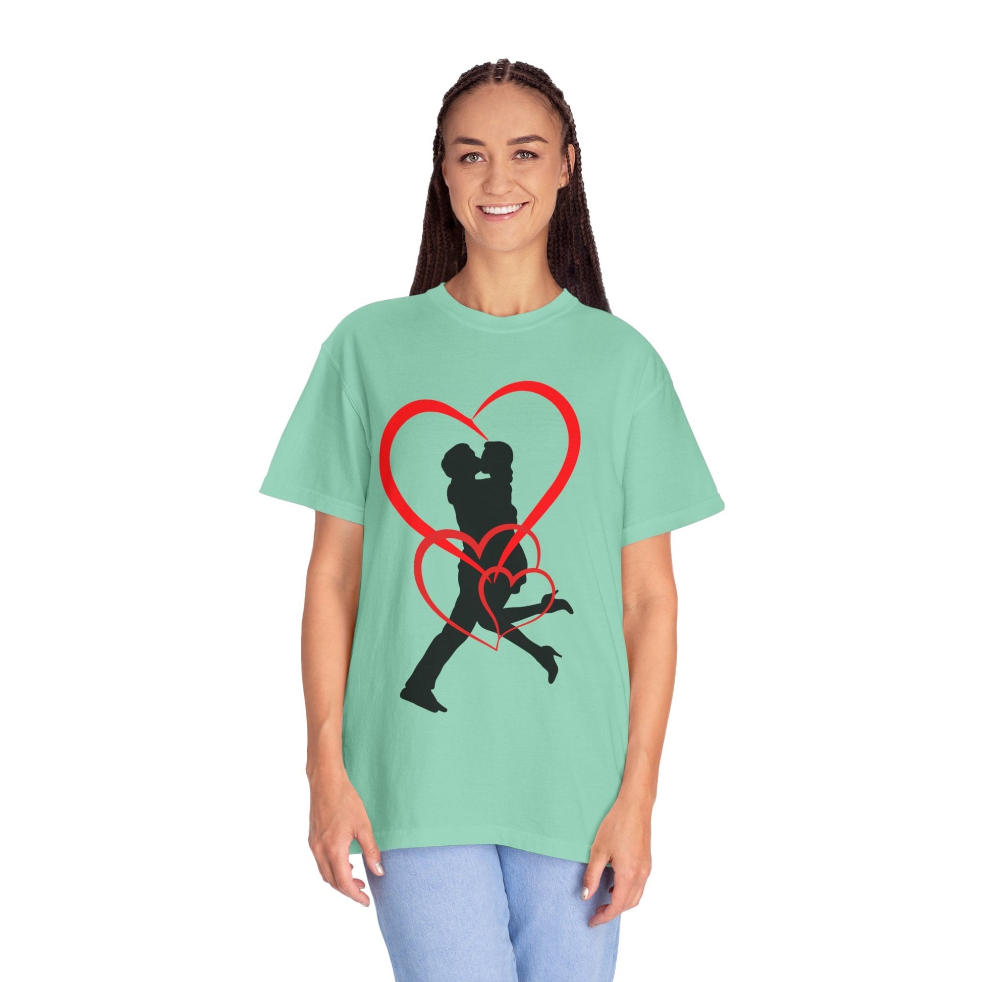 Dance Couple Heart Print UNISEX T-shirt - Gift for Her - JennyCool