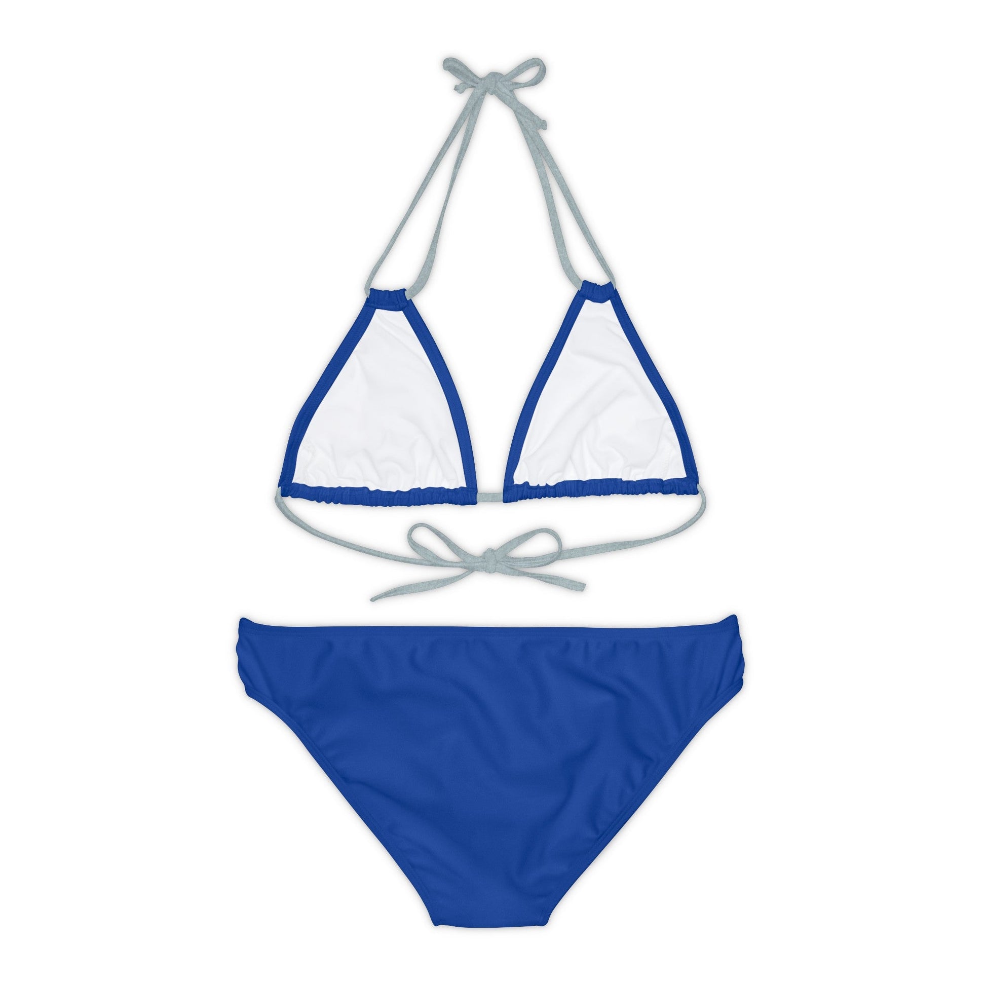 Dark Blue Strappy Bikini Set (AOP) with Butterfly design - JennyCool