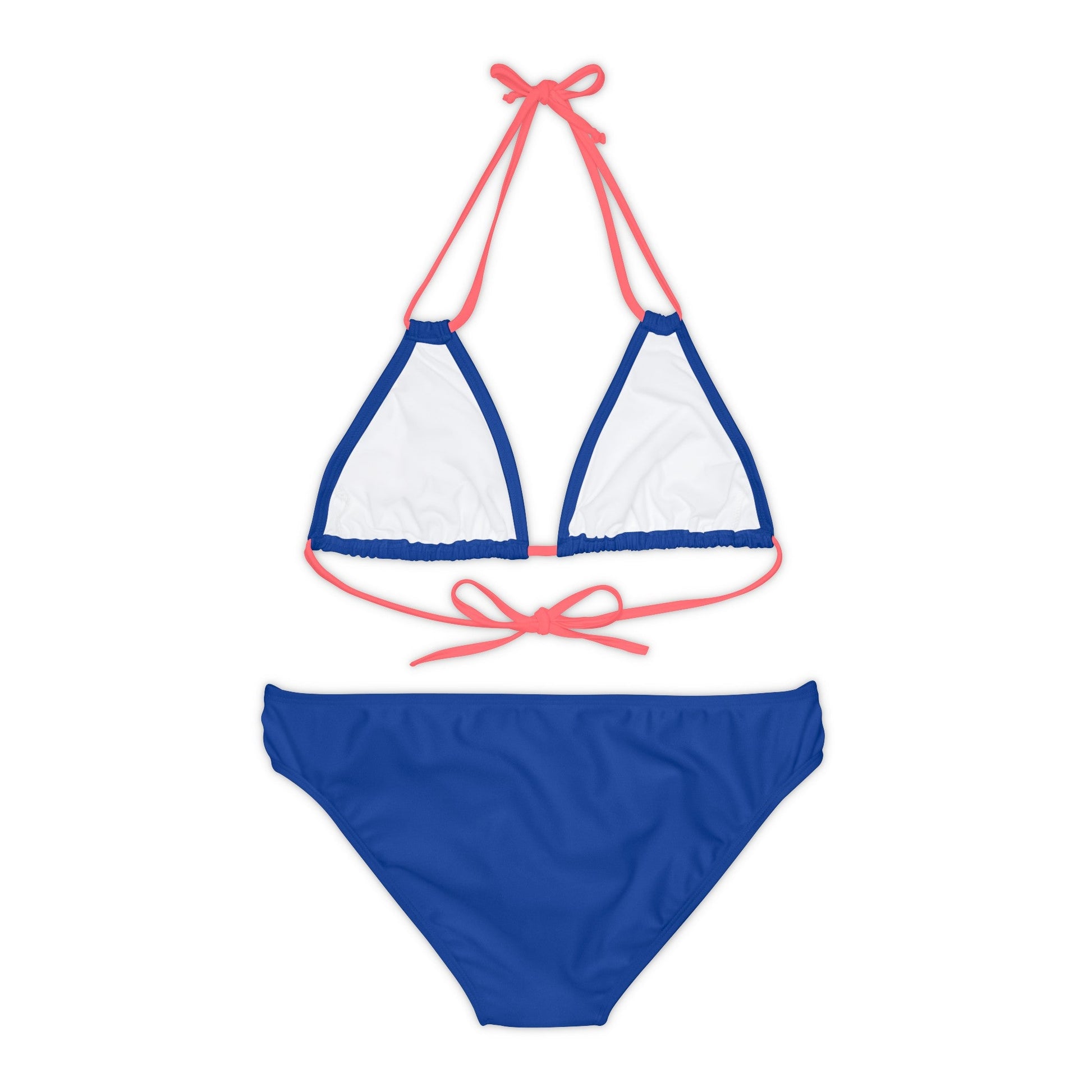 Dark Blue Strappy Bikini Set (AOP) with Butterfly design - JennyCool