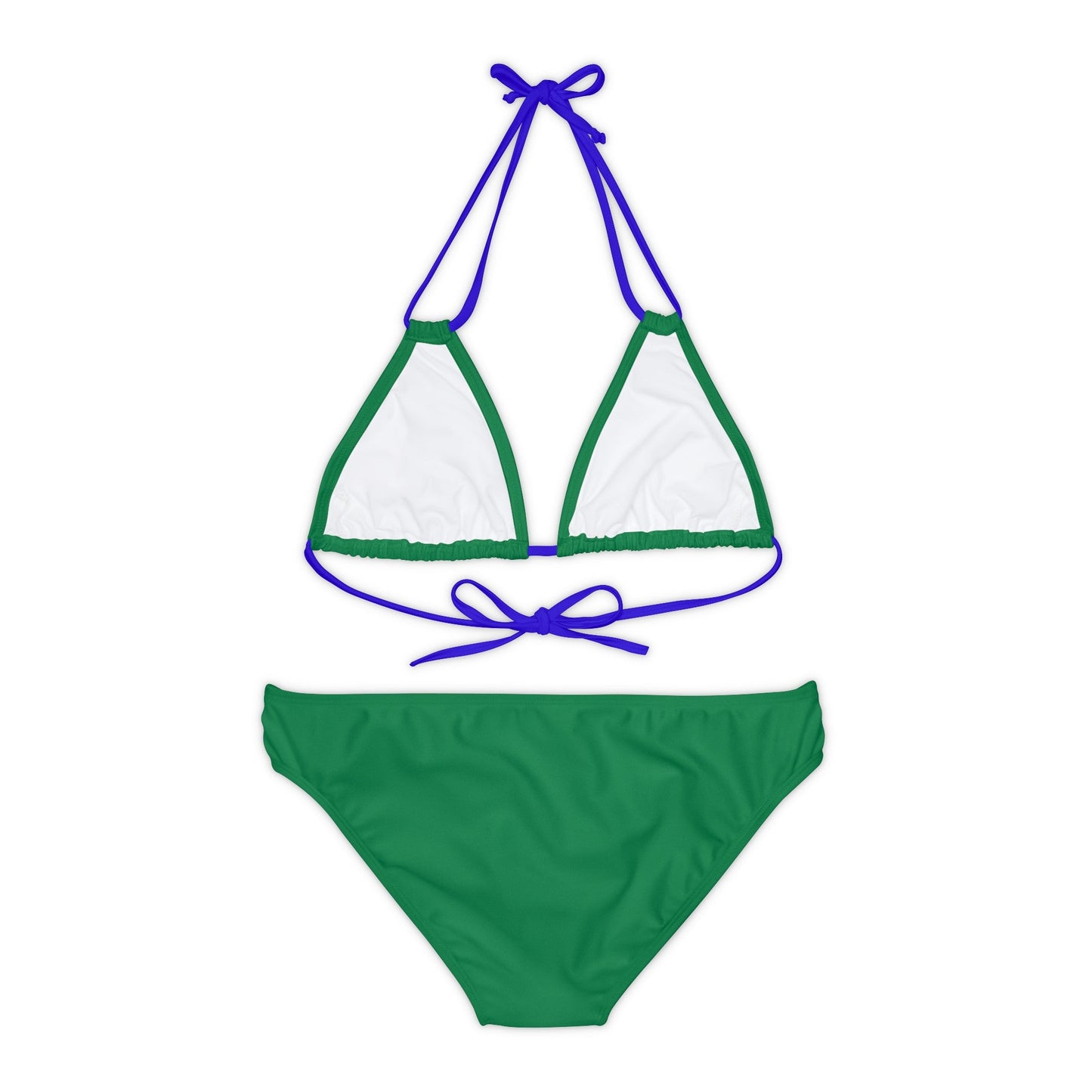 Dark Green Strappy Bikini Set (AOP) with Butterfly design - JennyCool