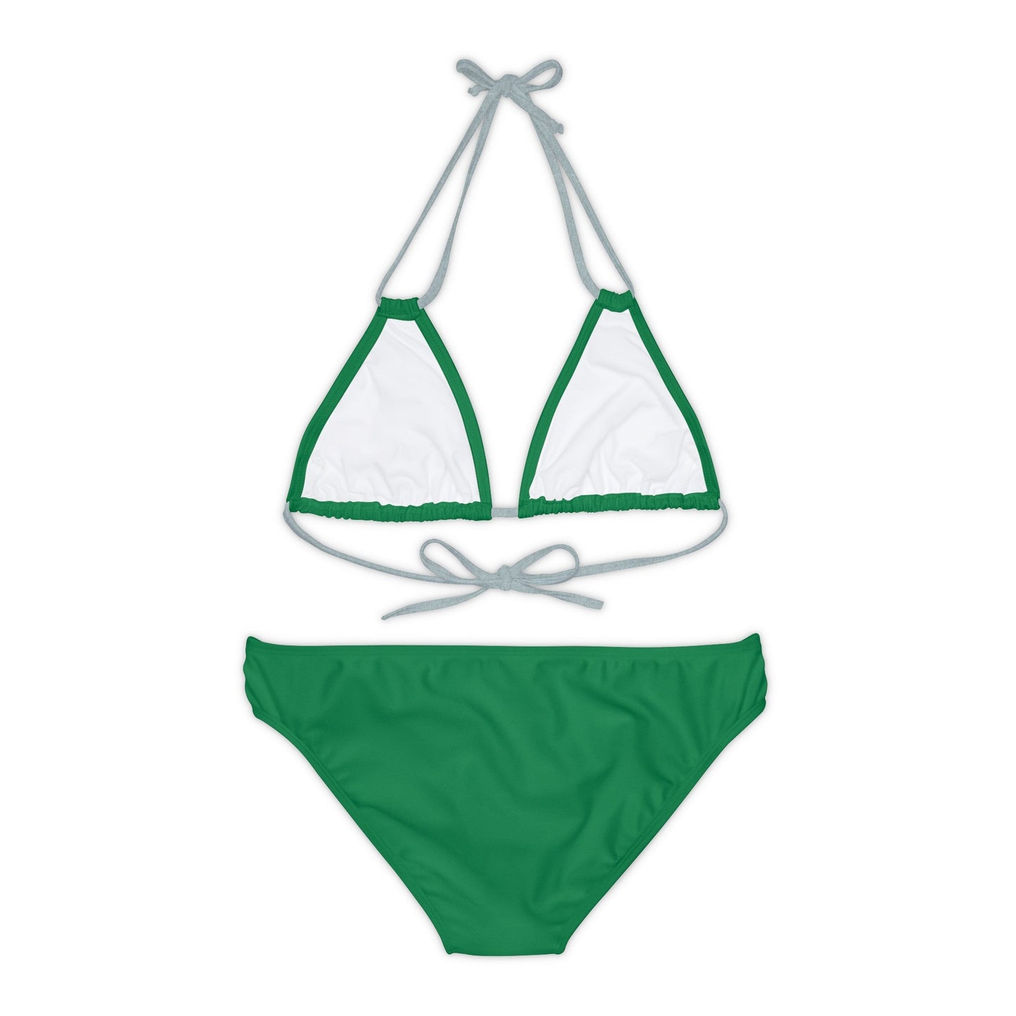 Dark Green Strappy Bikini Set (AOP) with Butterfly design - JennyCool