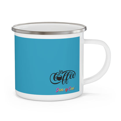 Enamel Camping Mug - Blue Jenny Cool Cup of Coffee Soup Mug - JennyCool