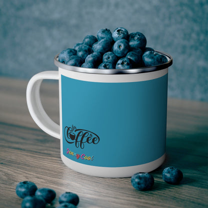 Enamel Camping Mug - Blue Jenny Cool Cup of Coffee Soup Mug - JennyCool