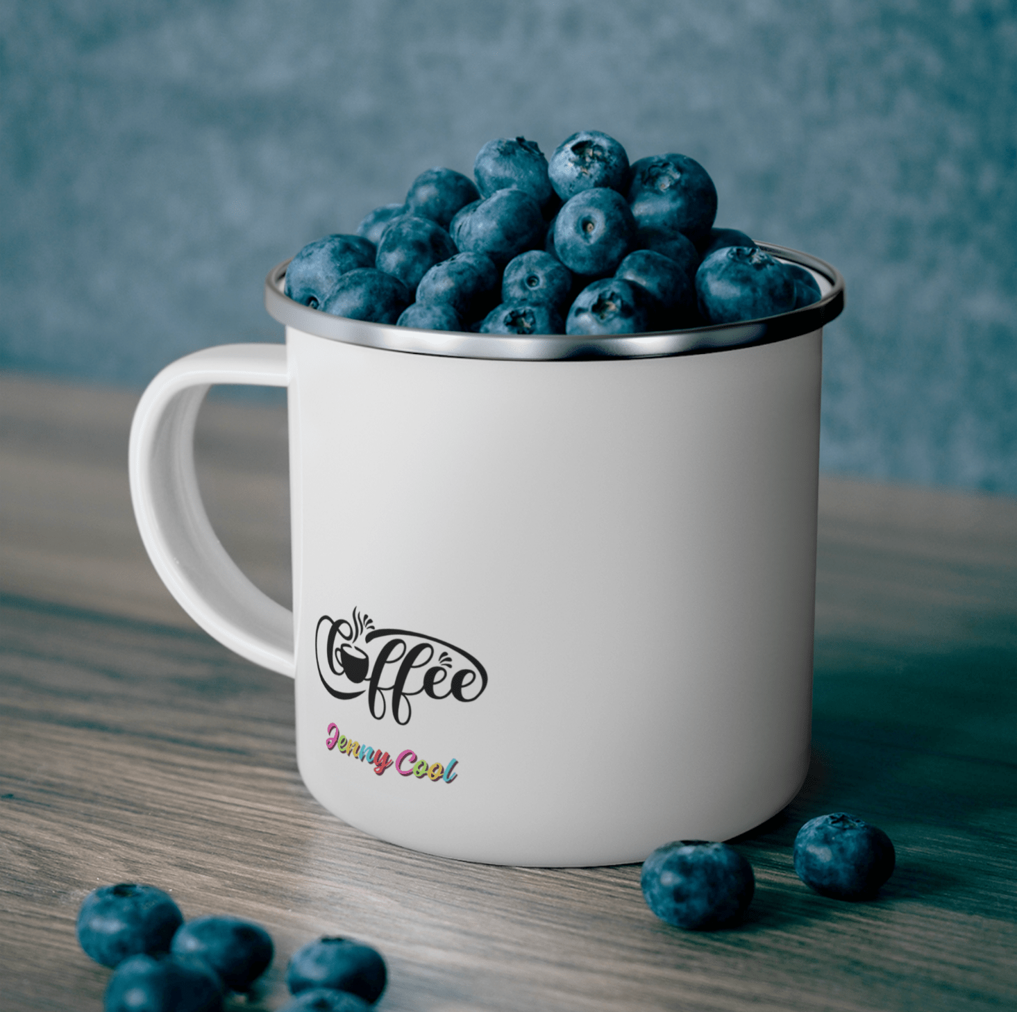 Enamel Camping Mug White JC Mug - JennyCool