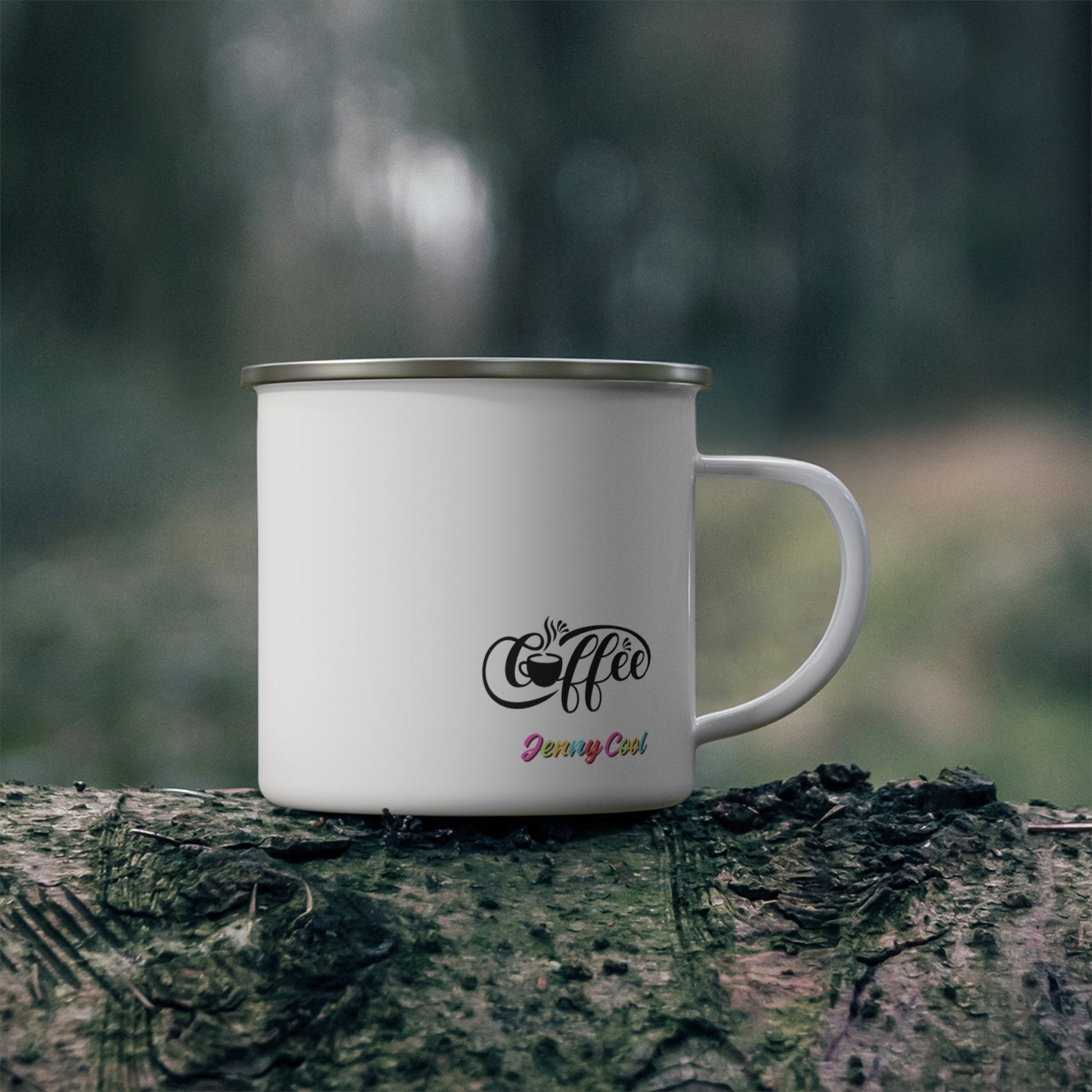 Enamel Camping Mug White JC Mug - JennyCool