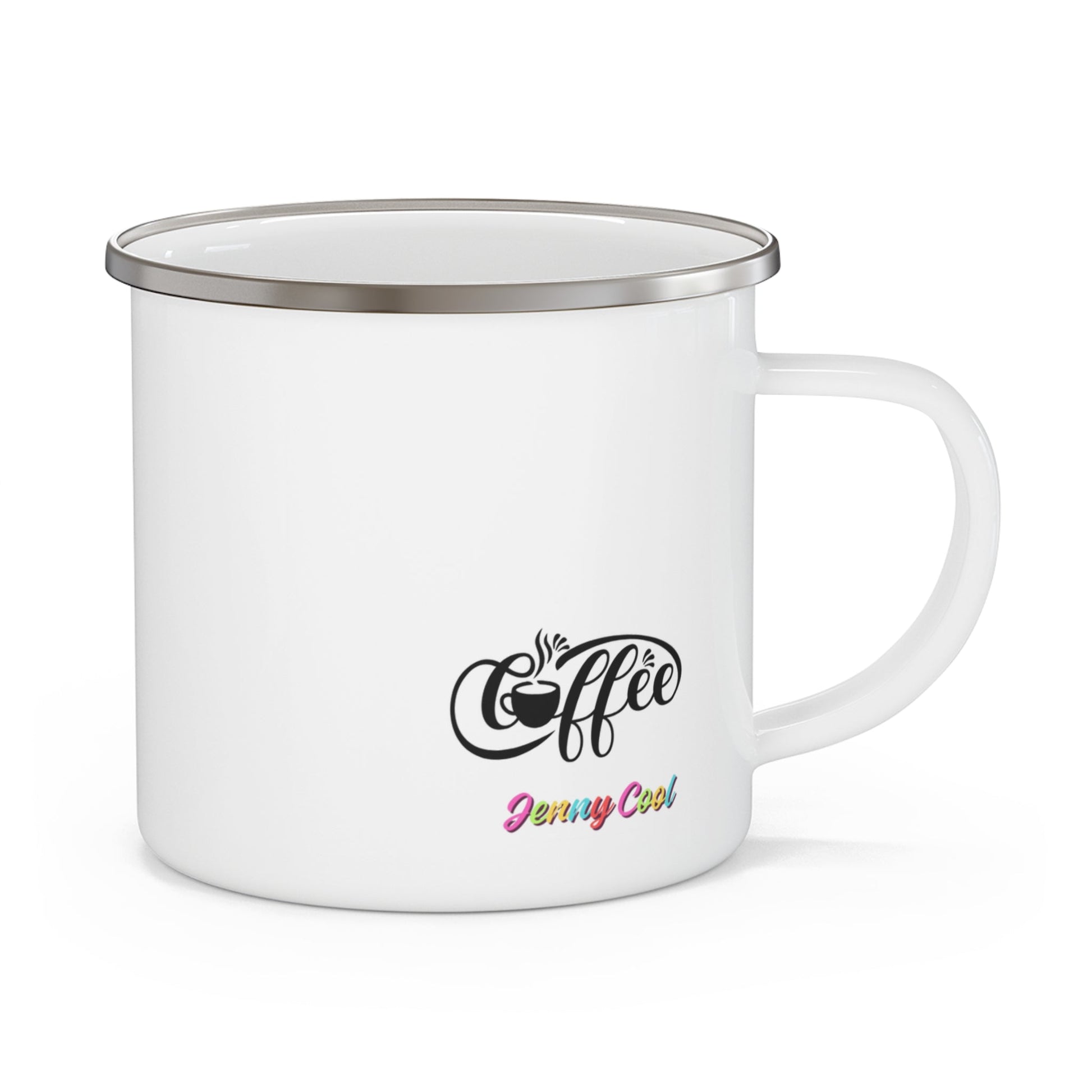 Enamel Camping Mug White JC Mug - JennyCool