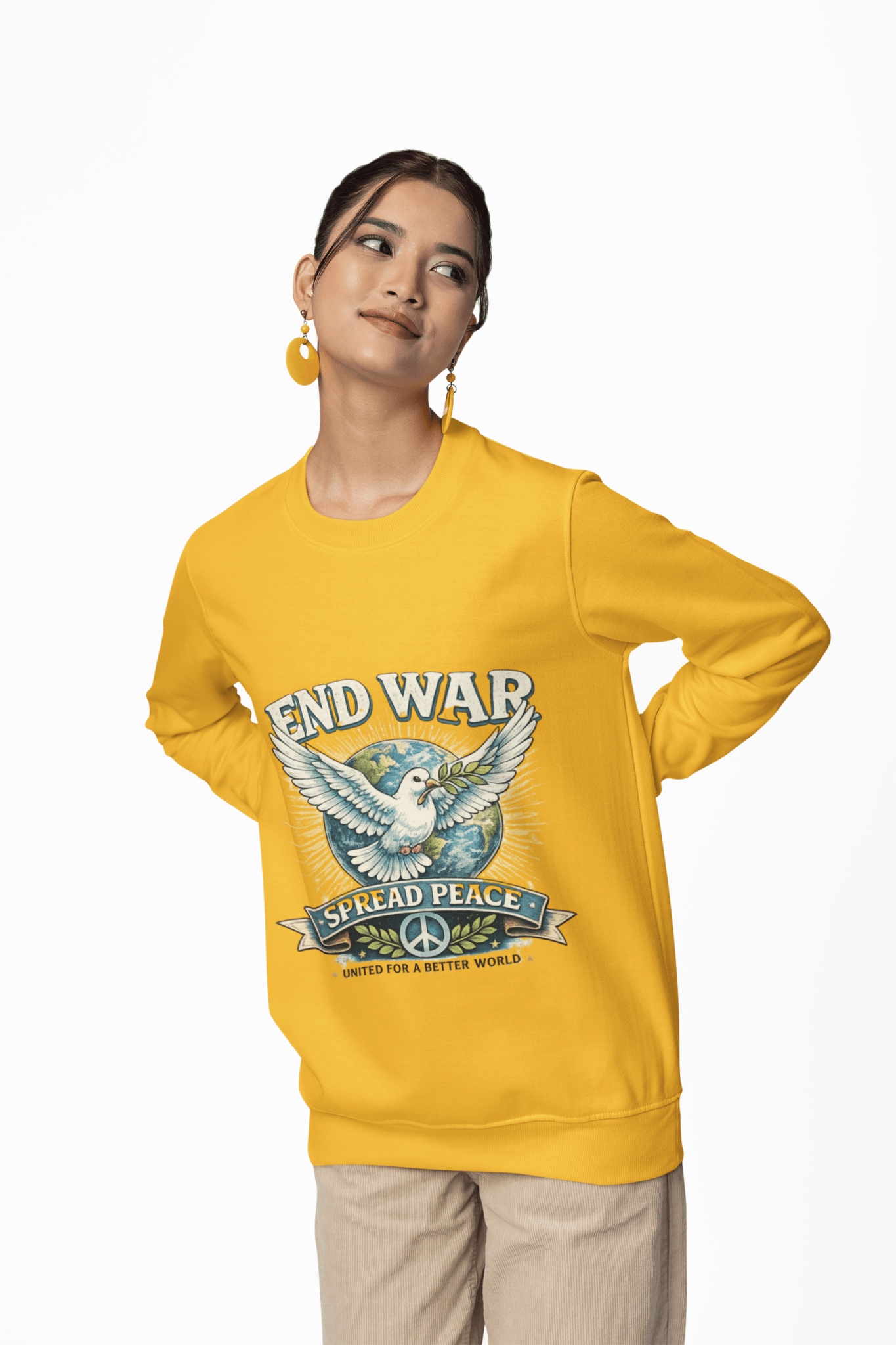 End War Spread Peace Vintage Dove Sweatshirt – Unisex Classic Crewneck - JennyCool