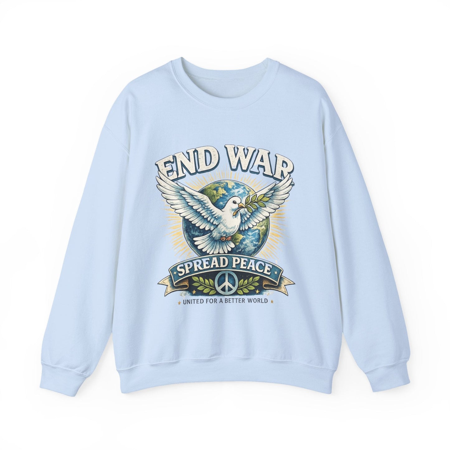 End War Spread Peace Vintage Dove Sweatshirt – Unisex Classic Crewneck - JennyCool