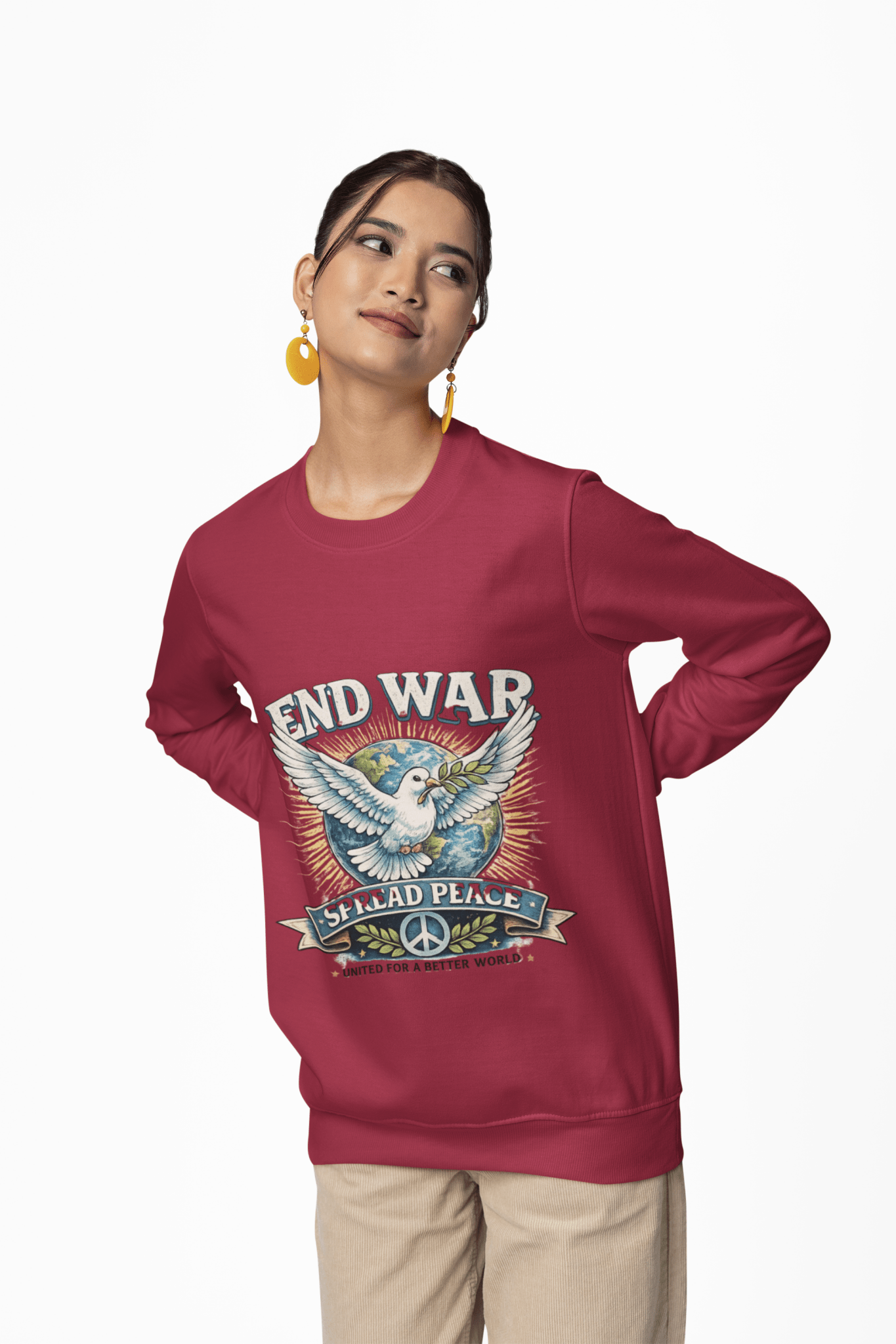 End War Spread Peace Vintage Dove Sweatshirt – Unisex Classic Crewneck - JennyCool