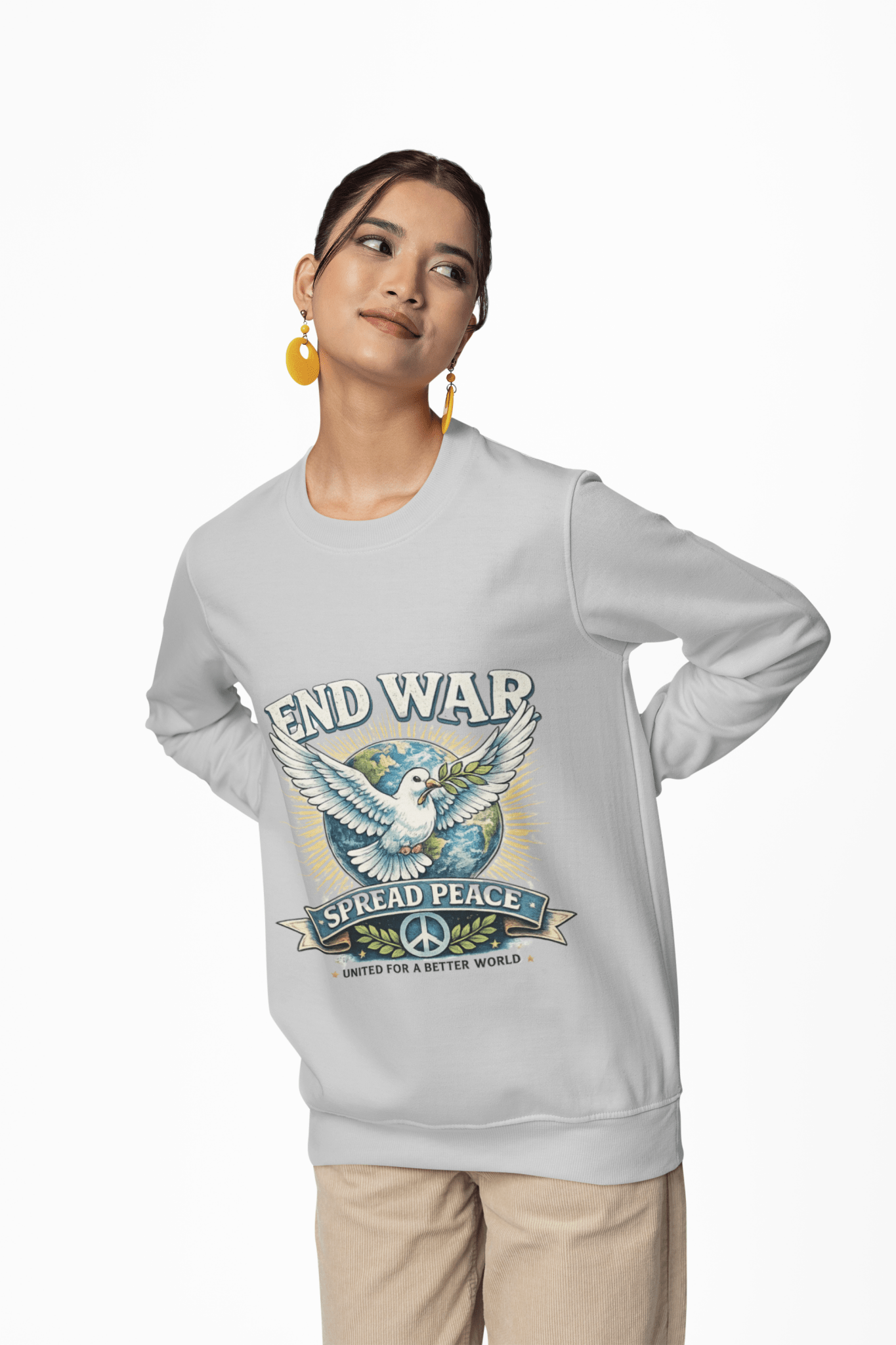 End War Spread Peace Vintage Dove Sweatshirt – Unisex Classic Crewneck - JennyCool