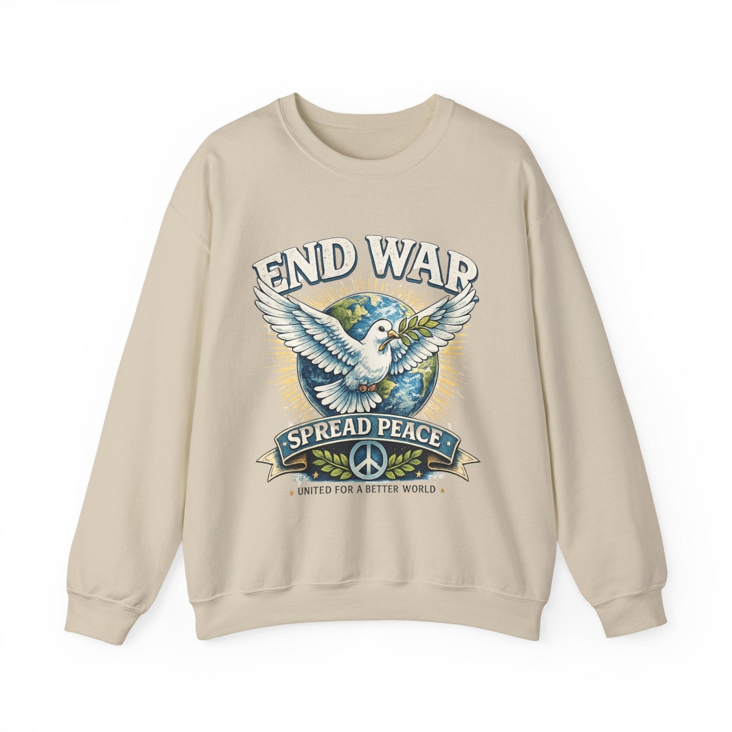 End War Spread Peace Vintage Dove Sweatshirt – Unisex Classic Crewneck - JennyCool