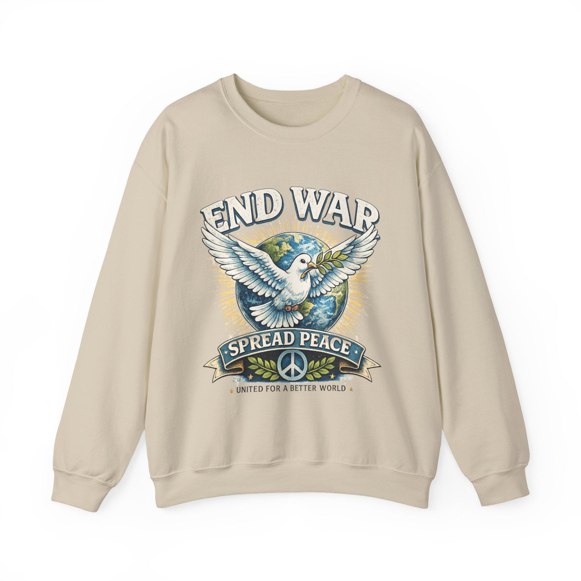 End War Spread Peace Vintage Dove Sweatshirt – Unisex Classic Crewneck - JennyCool