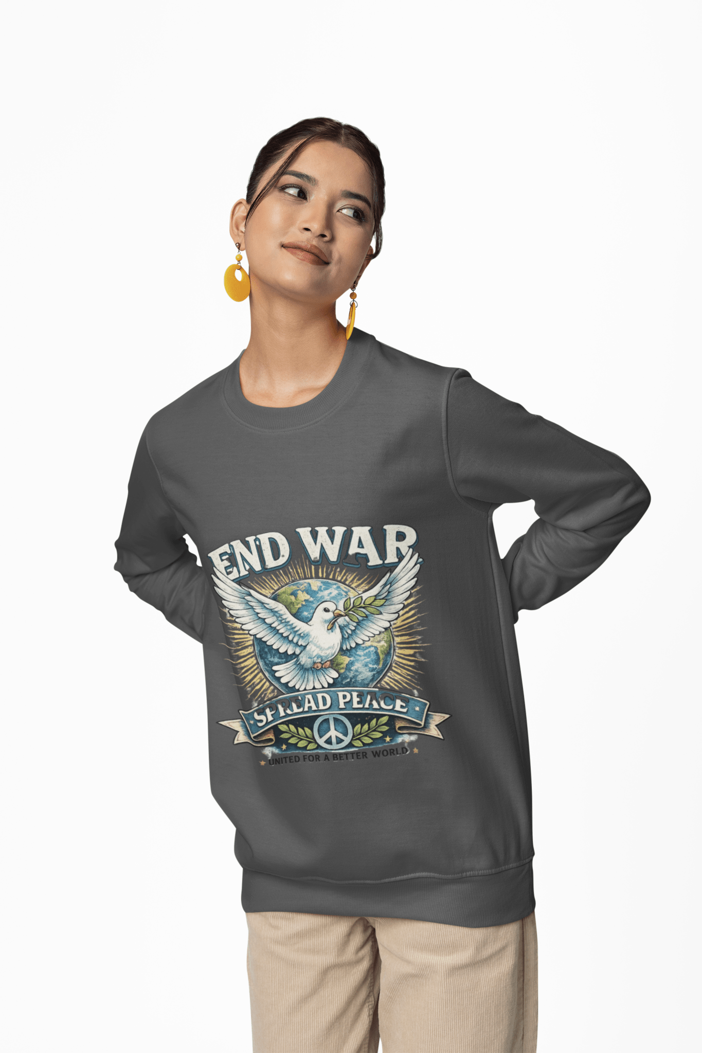 End War Spread Peace Vintage Dove Sweatshirt – Unisex Classic Crewneck - JennyCool