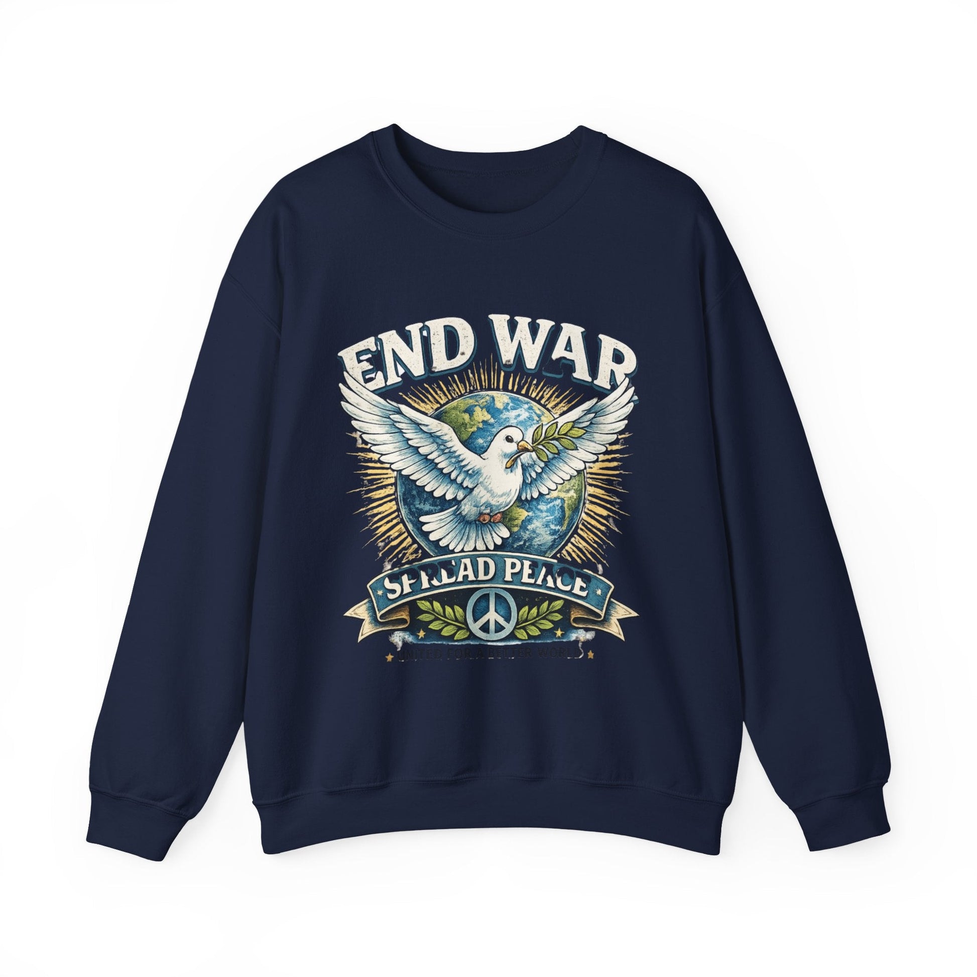 End War Spread Peace Vintage Dove Sweatshirt – Unisex Classic Crewneck - JennyCool