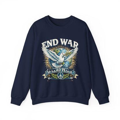 End War Spread Peace Vintage Dove Sweatshirt – Unisex Classic Crewneck - JennyCool