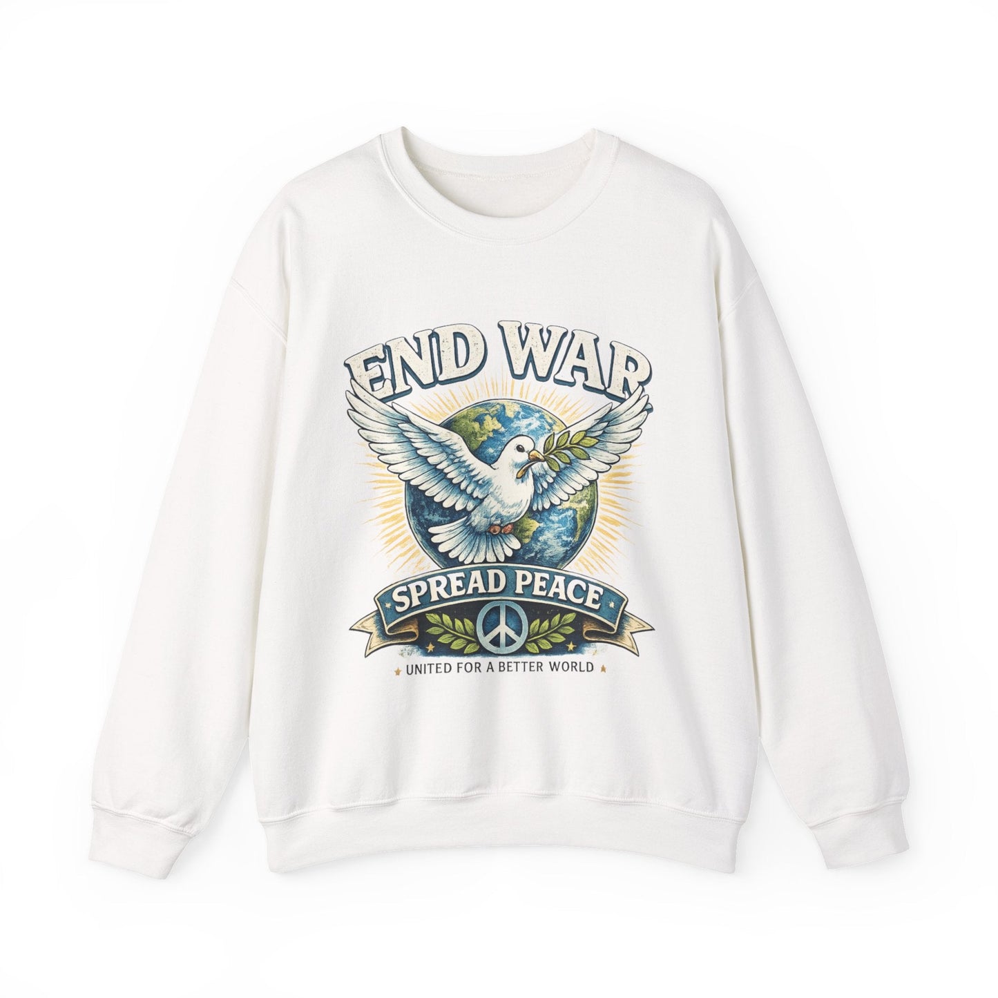 End War Spread Peace Vintage Dove Sweatshirt – Unisex Classic Crewneck - JennyCool