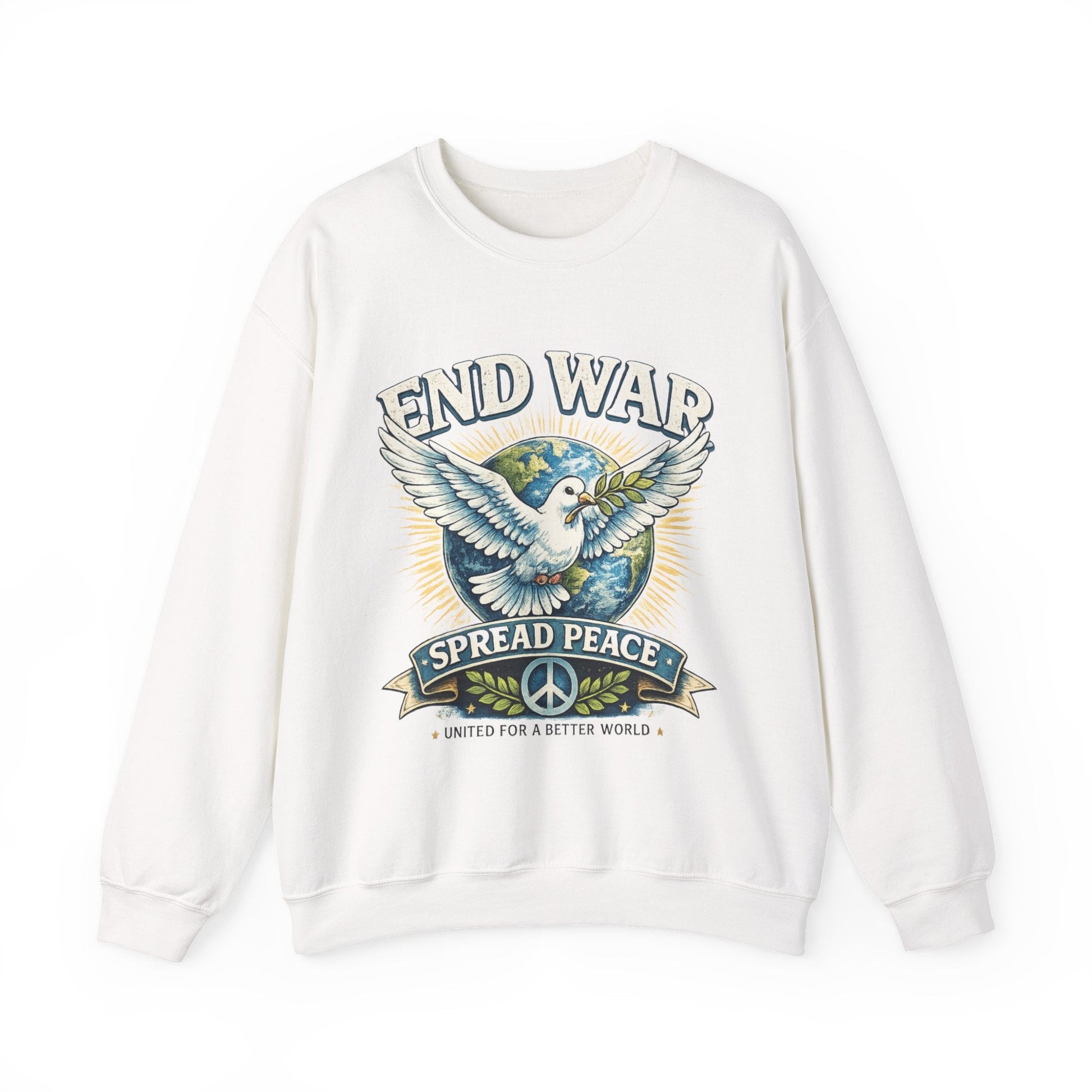 End War Spread Peace Vintage Dove Sweatshirt – Unisex Classic Crewneck - JennyCool