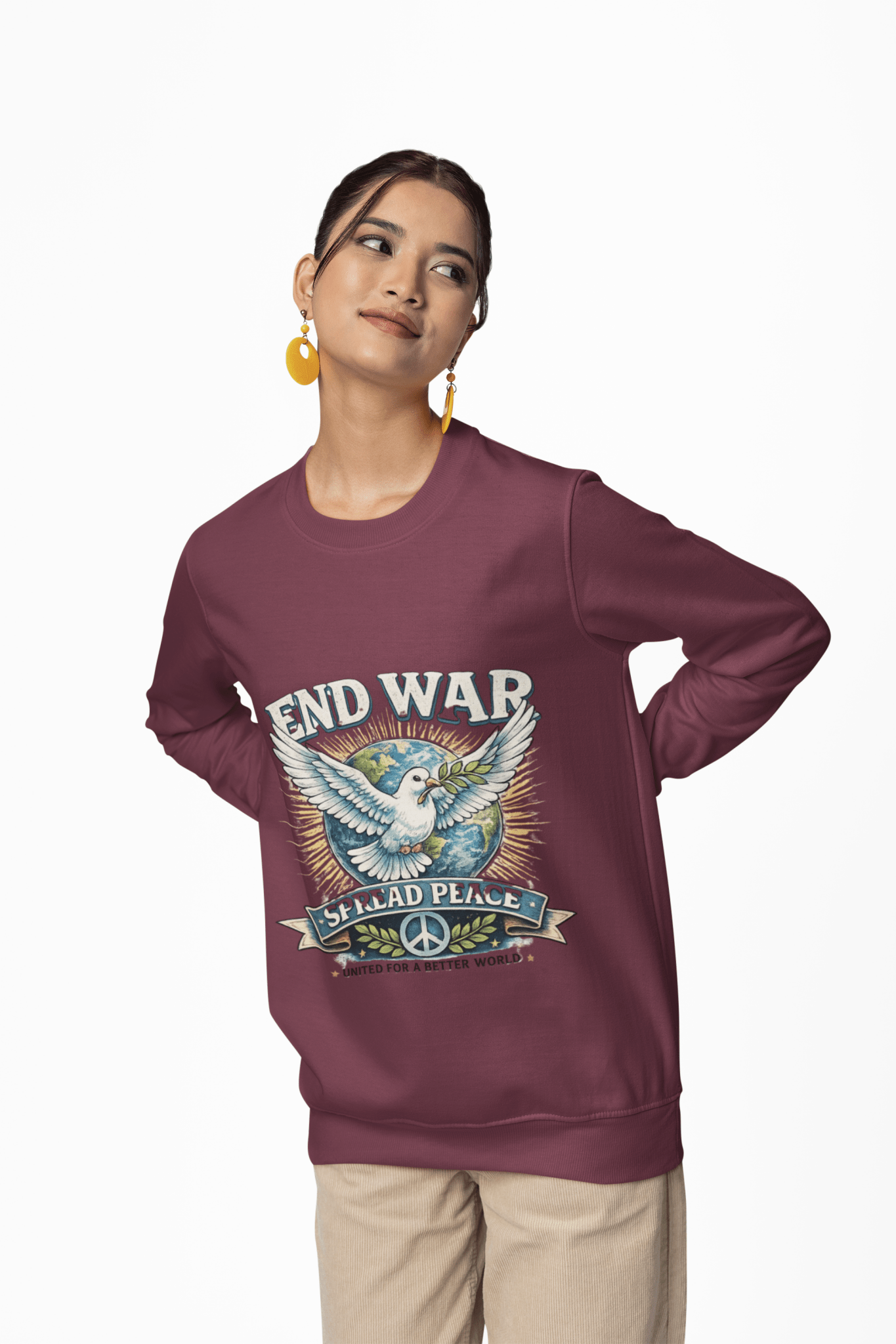 End War Spread Peace Vintage Dove Sweatshirt – Unisex Classic Crewneck - JennyCool