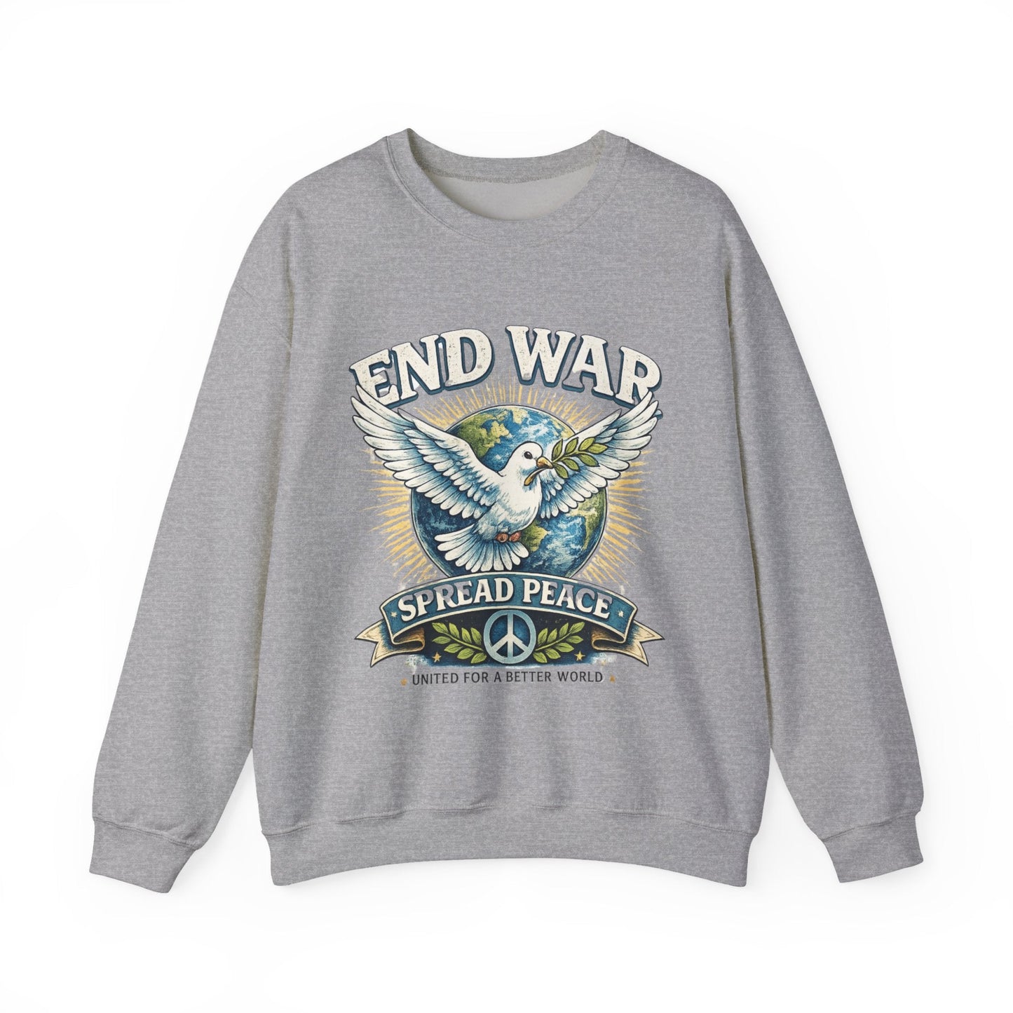 End War Spread Peace Vintage Dove Sweatshirt – Unisex Classic Crewneck - JennyCool