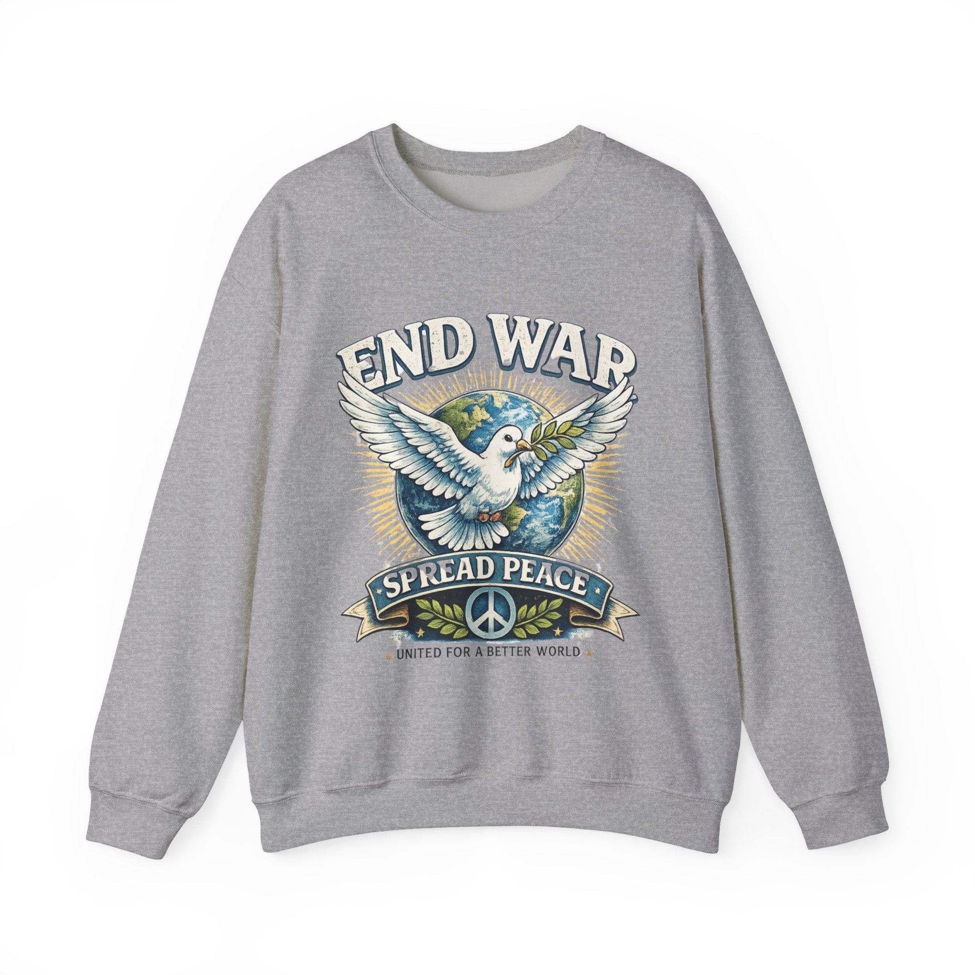 End War Spread Peace Vintage Dove Sweatshirt – Unisex Classic Crewneck - JennyCool