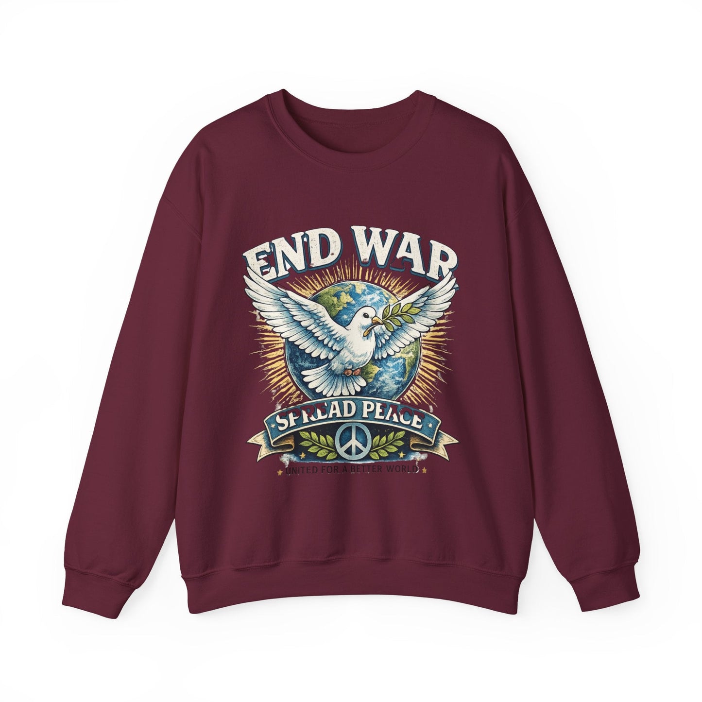 End War Spread Peace Vintage Dove Sweatshirt – Unisex Classic Crewneck - JennyCool