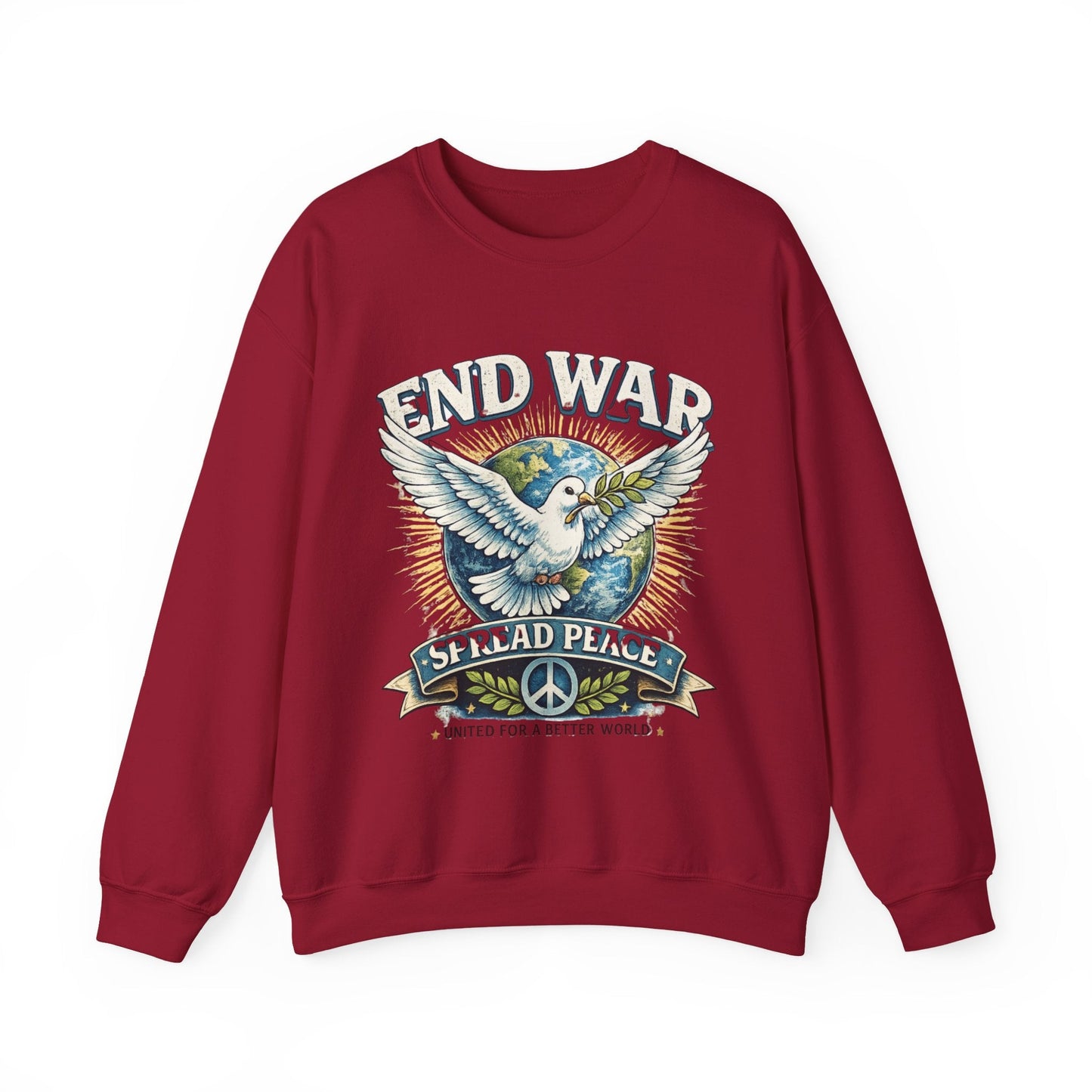 End War Spread Peace Vintage Dove Sweatshirt – Unisex Classic Crewneck - JennyCool