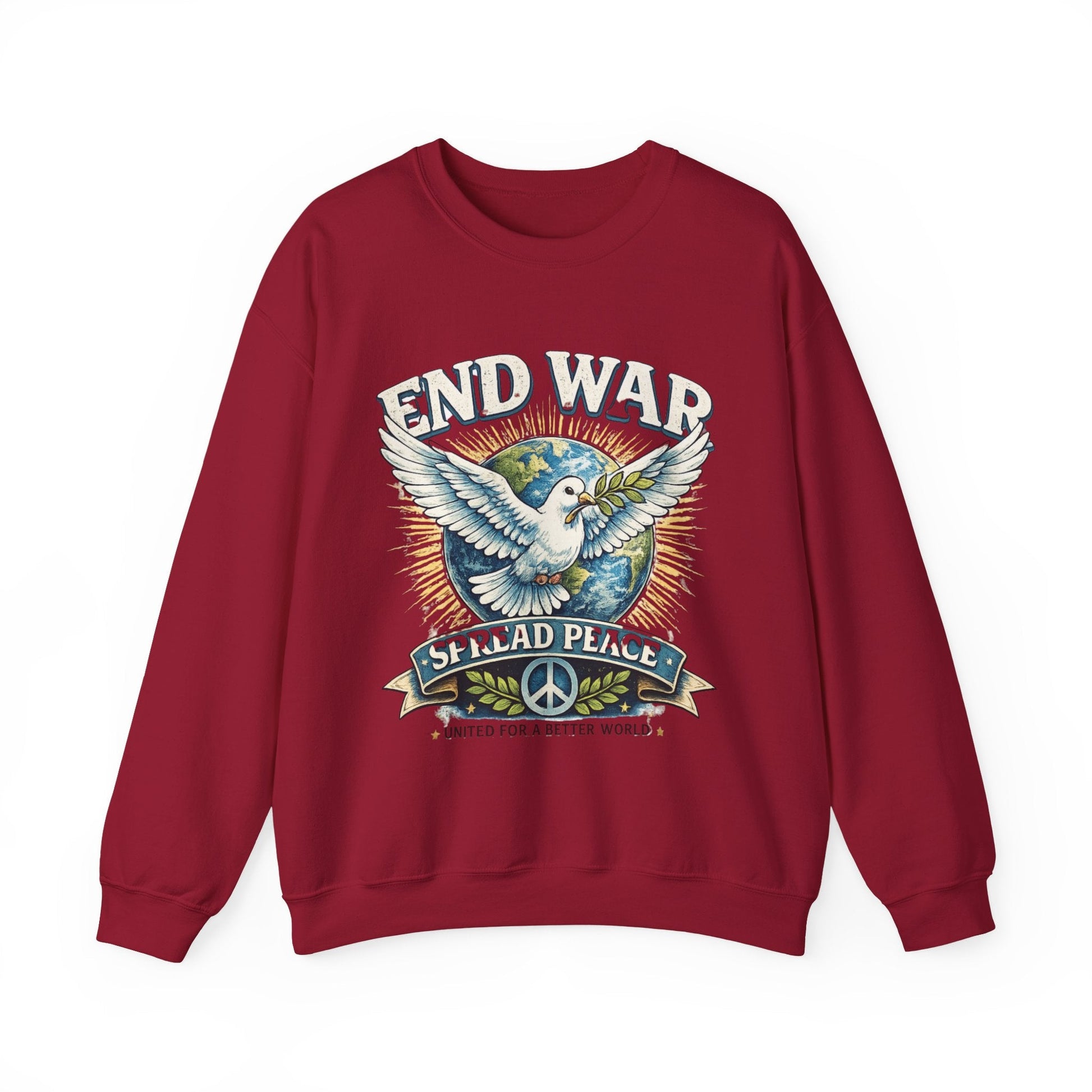 End War Spread Peace Vintage Dove Sweatshirt – Unisex Classic Crewneck - JennyCool