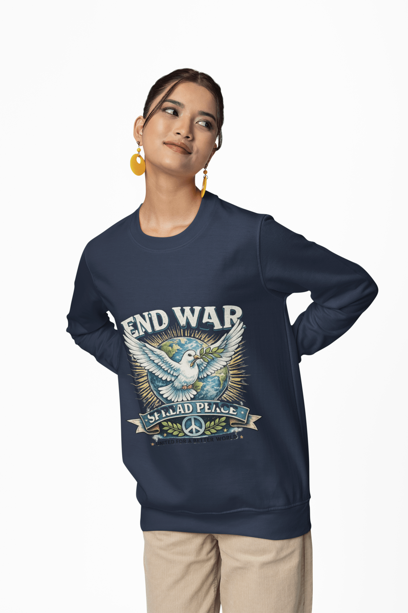 End War Spread Peace Vintage Dove Sweatshirt – Unisex Classic Crewneck - JennyCool