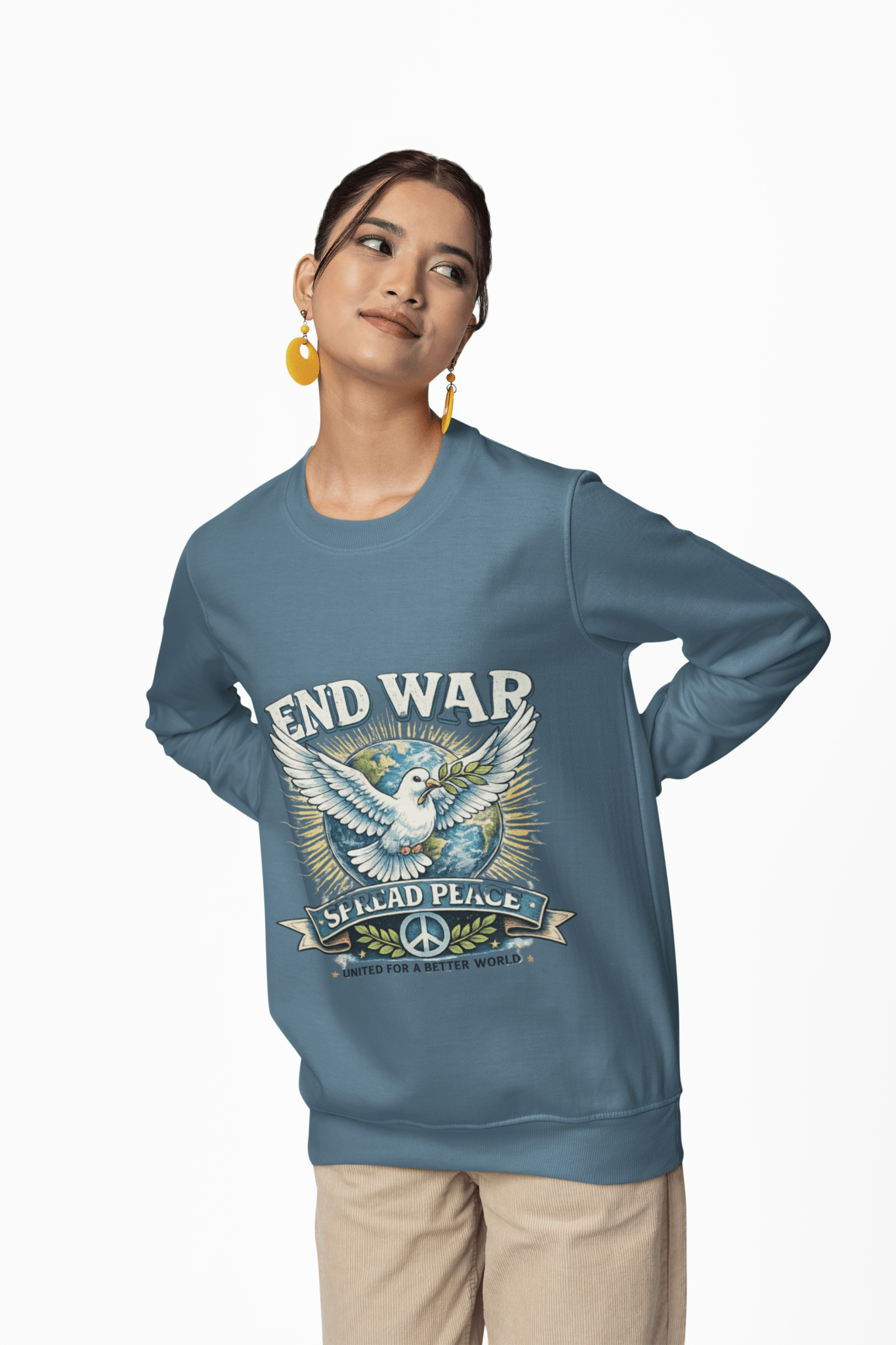 End War Spread Peace Vintage Dove Sweatshirt – Unisex Classic Crewneck - JennyCool
