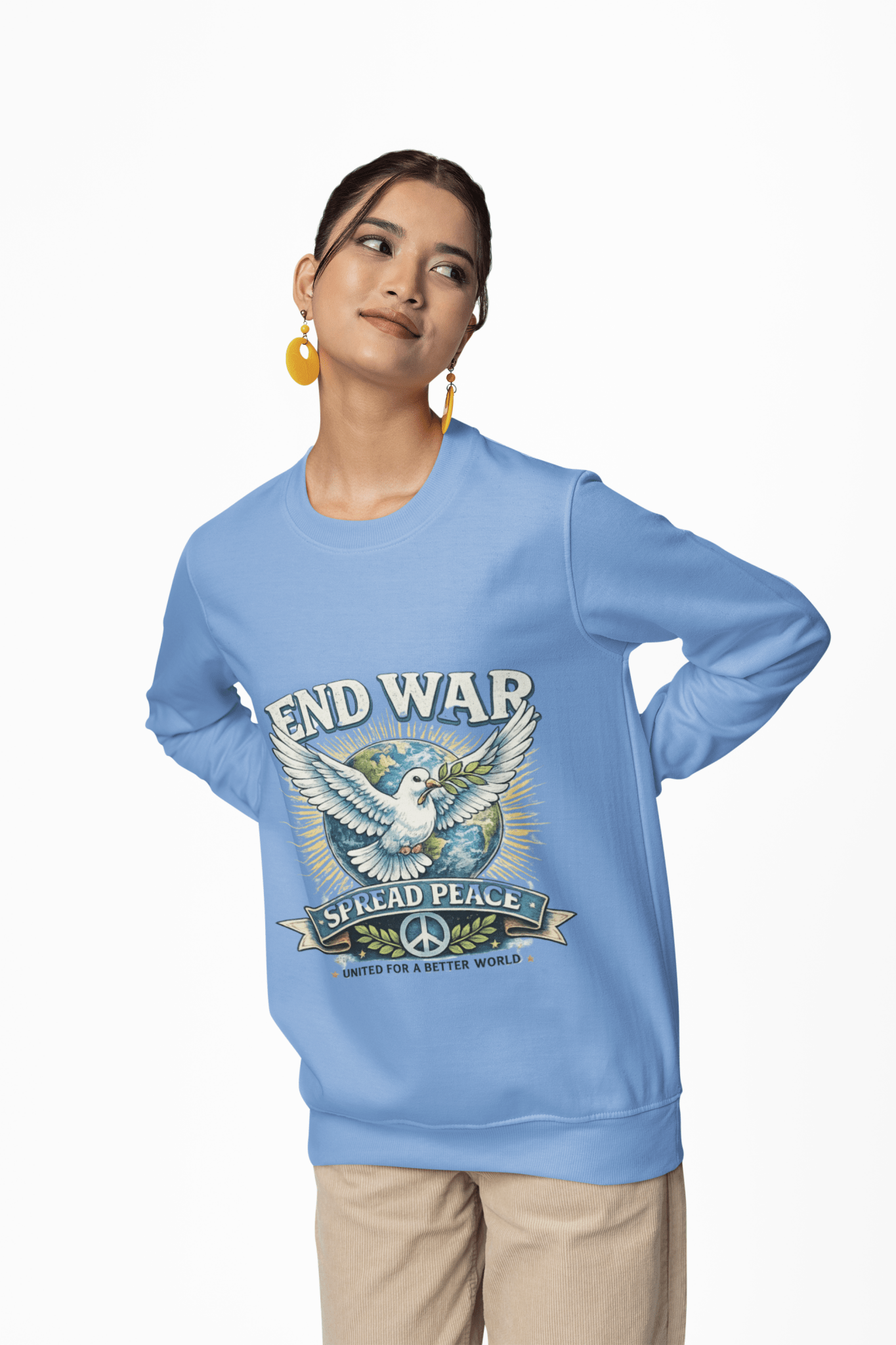 End War Spread Peace Vintage Dove Sweatshirt – Unisex Classic Crewneck - JennyCool